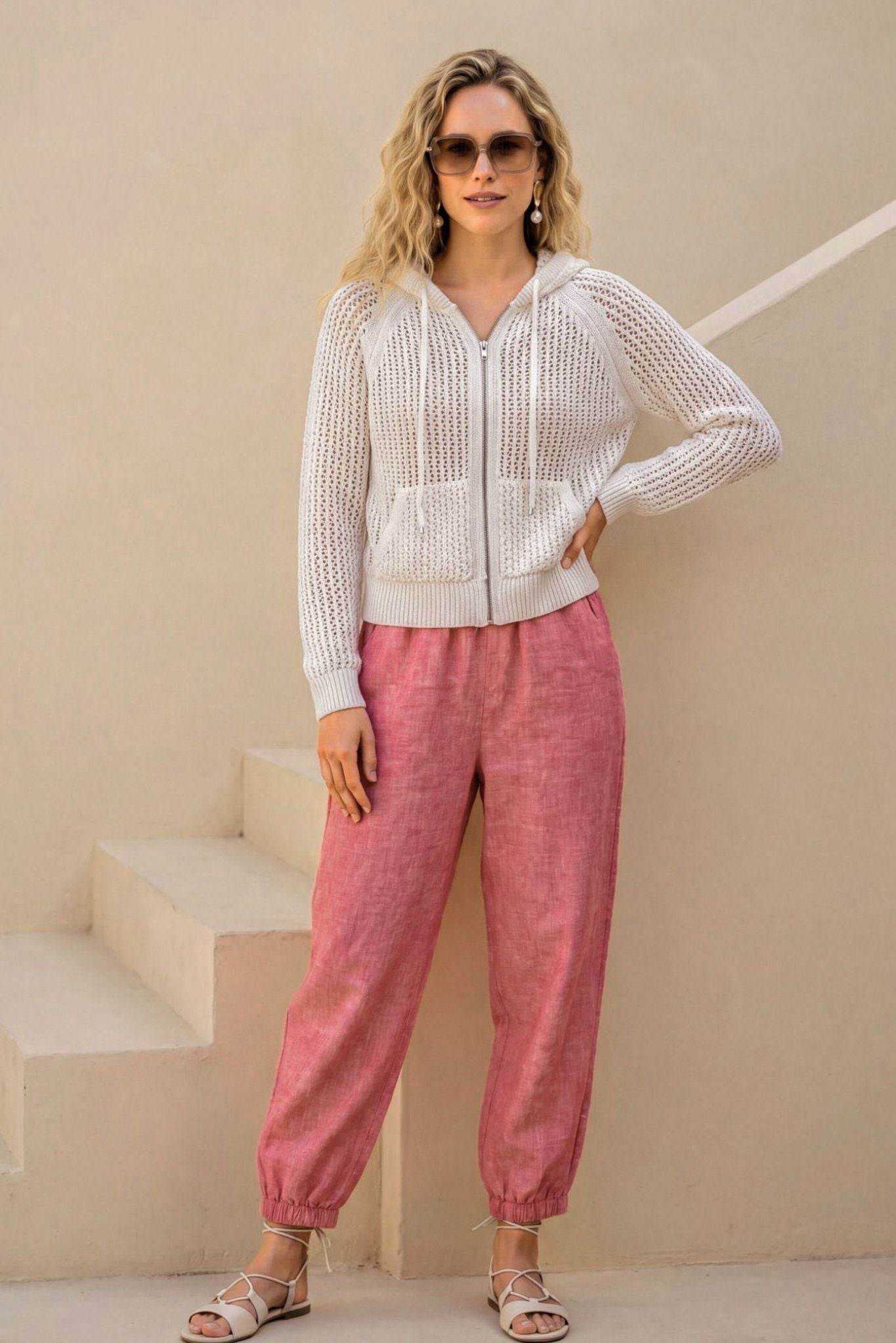 Irene Linen Cropped Jogger