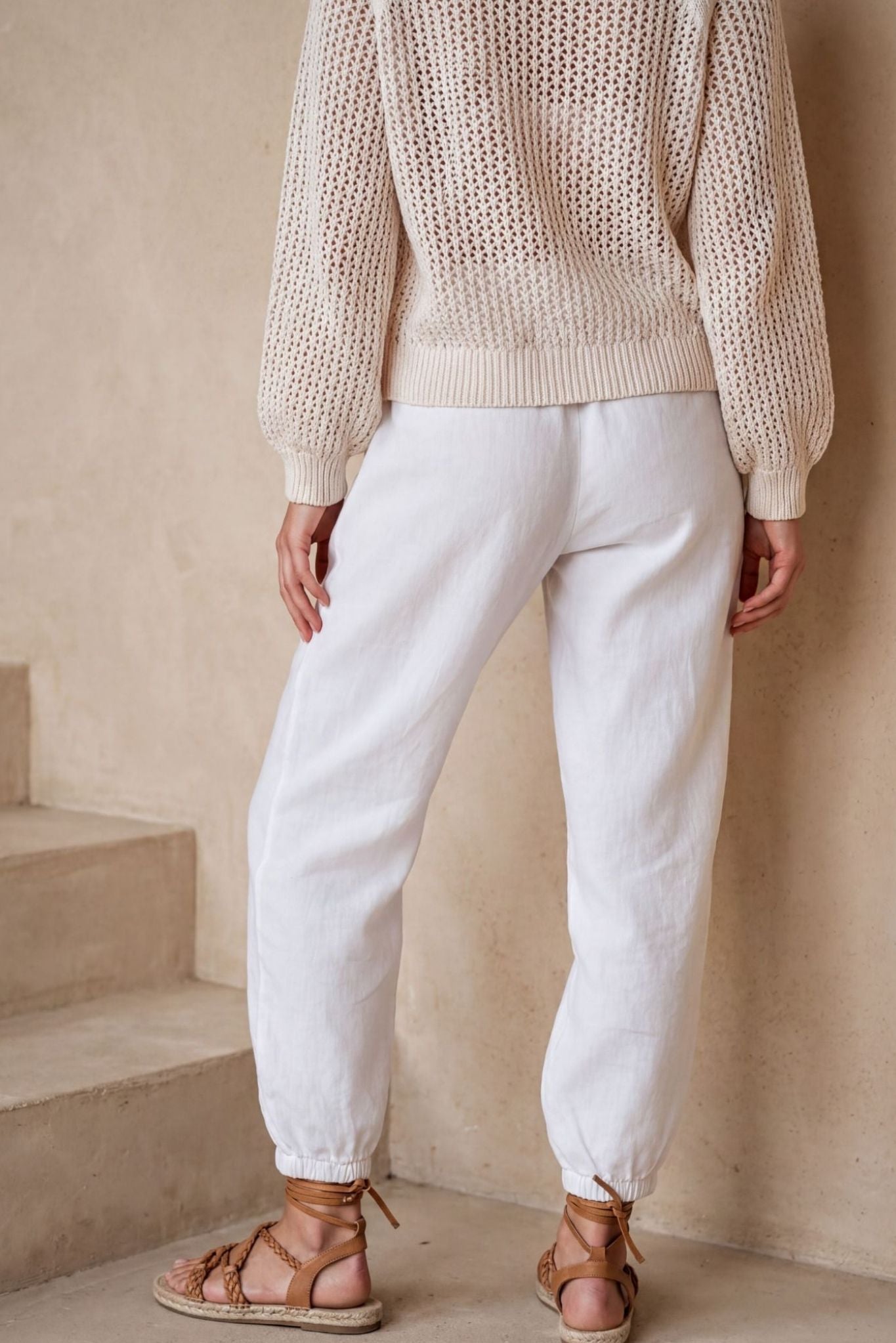 Irene Lightweight Linen Cropped Jogger
