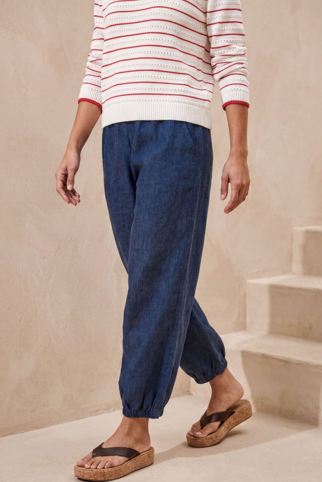 Irene Linen Cropped Jogger