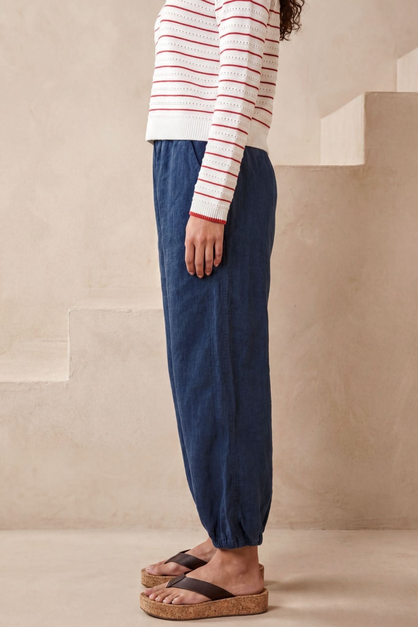 Irene Linen Cropped Jogger