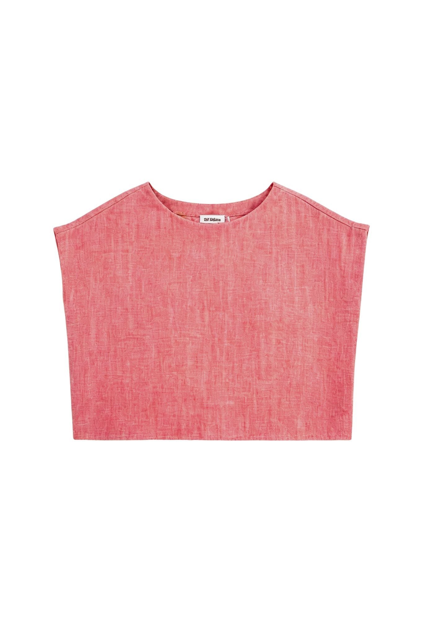 Serra Linen Boat Neck Cropped Top