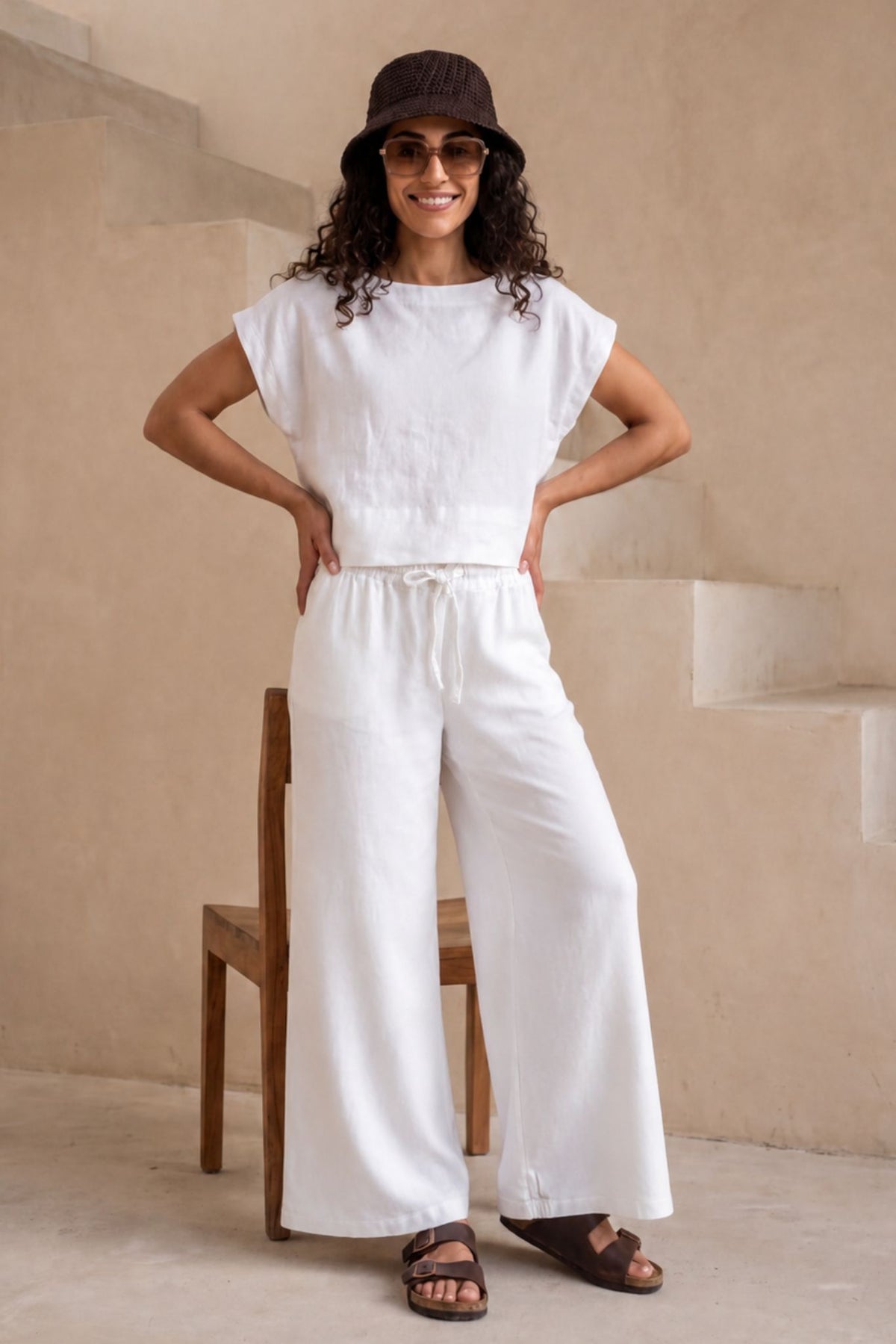 Ravello Wide Leg Linen Pant