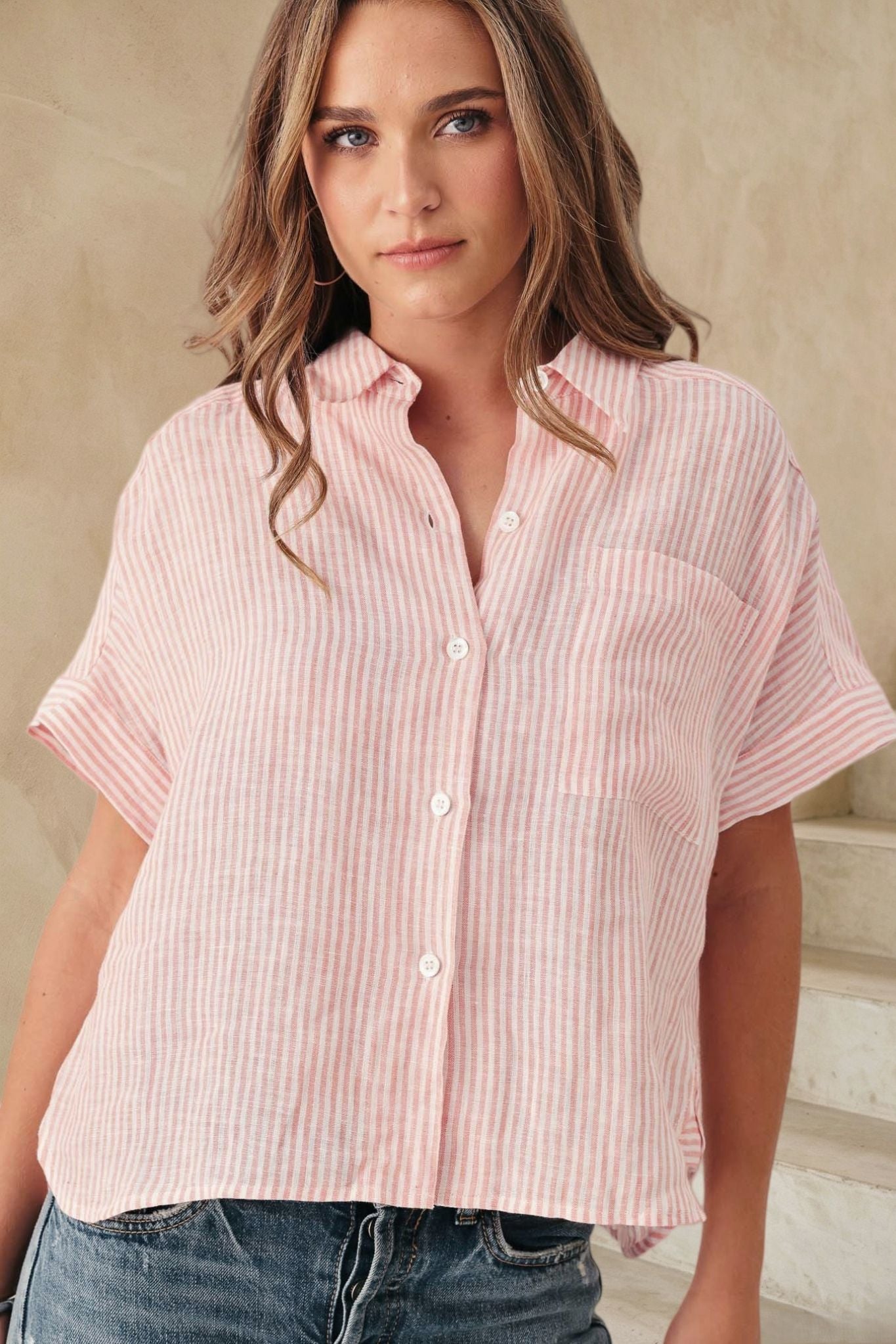 Catania Short Sleeve Pin Stripe Shirt