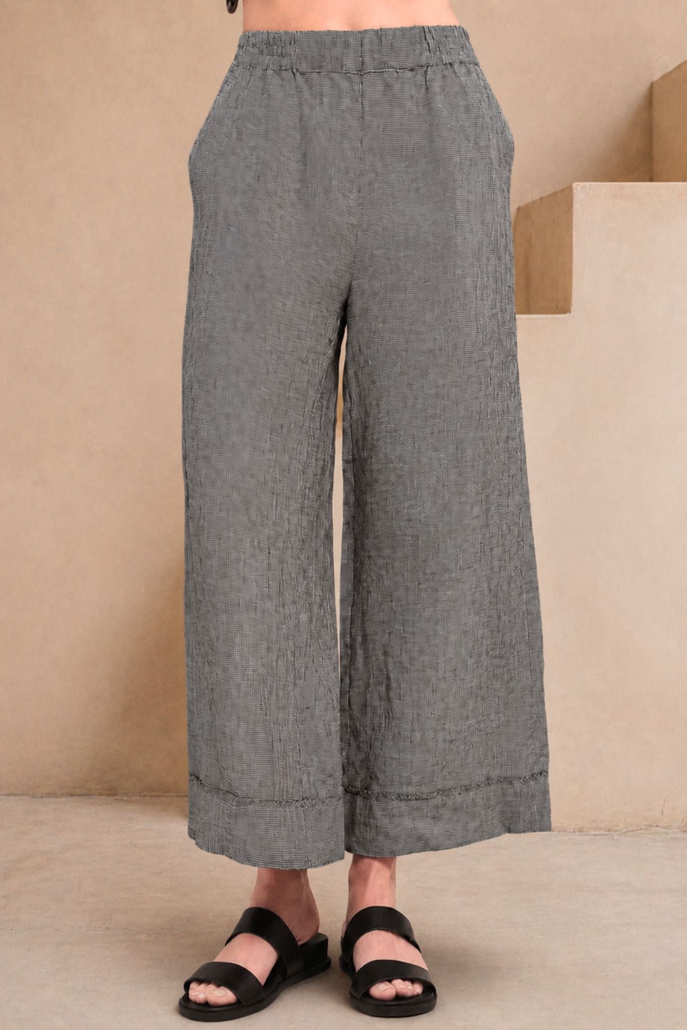 Alara Linen Wide Leg Cropped Pant