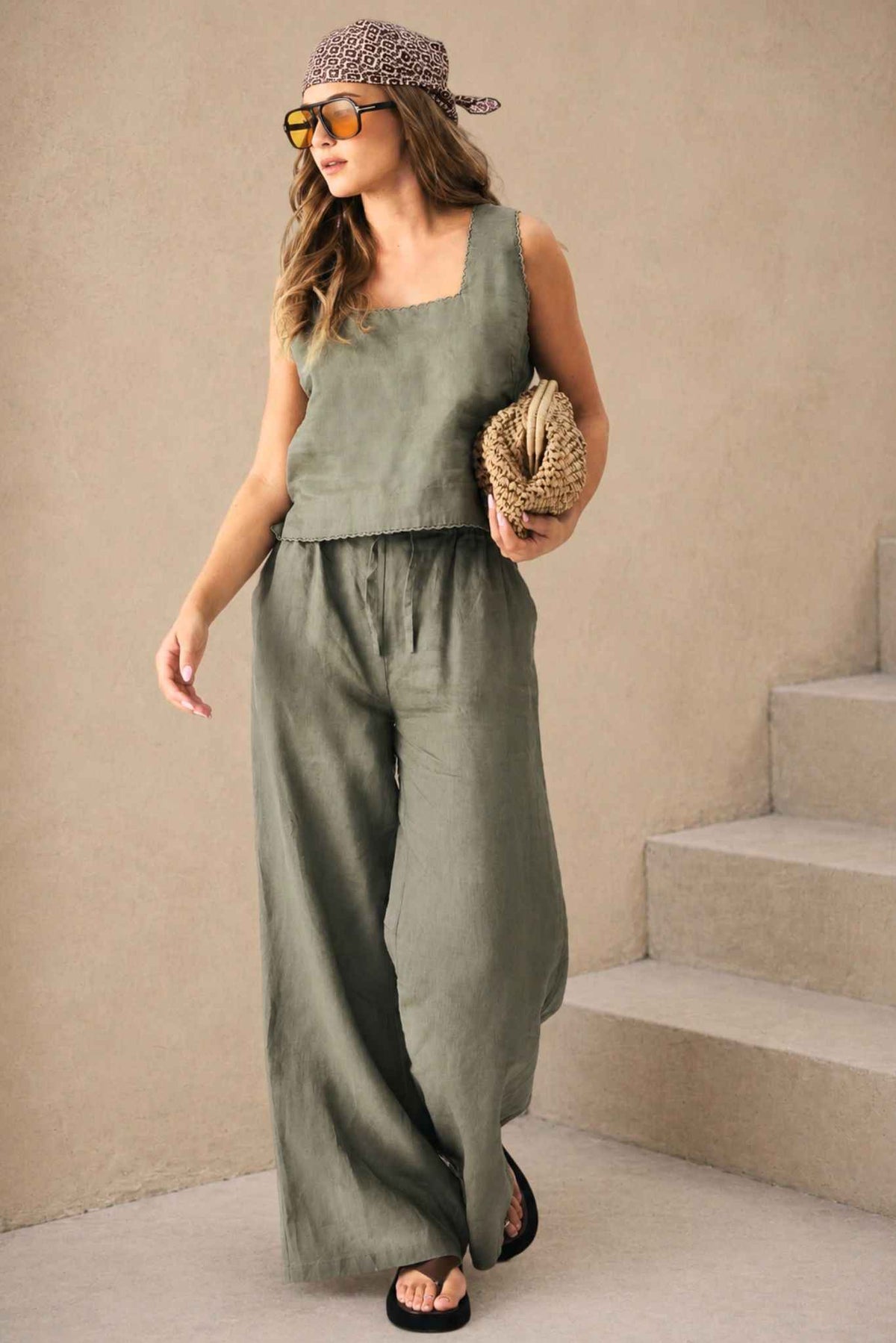 Ravello Wide Leg Linen Pant