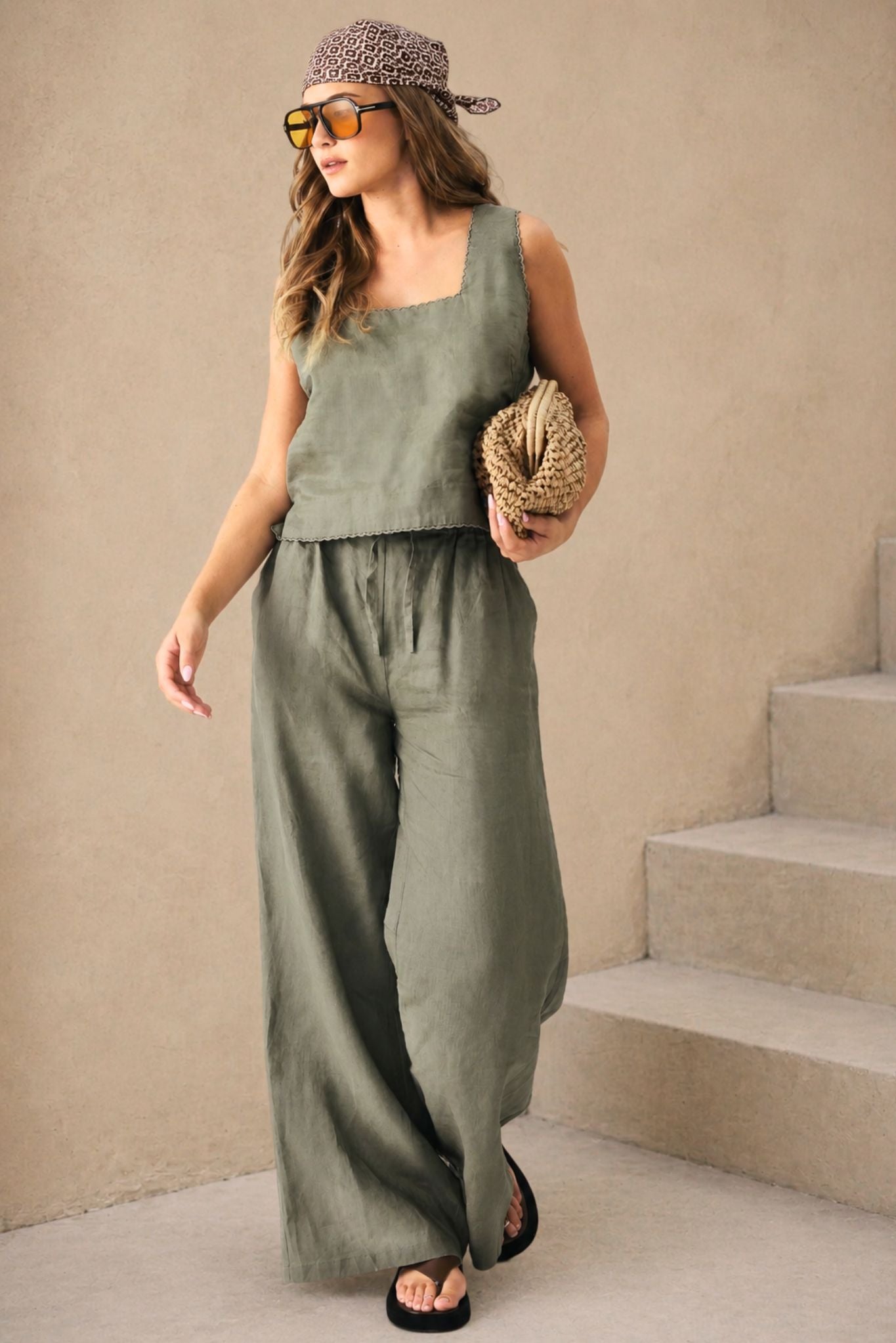 Ravello Wide Leg Linen Pant