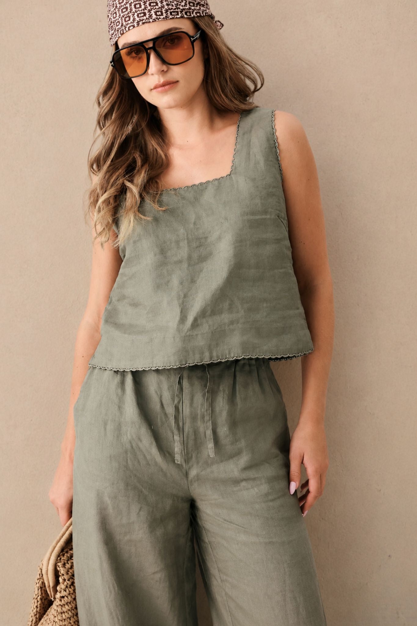 Ravello Wide Leg Linen Pant