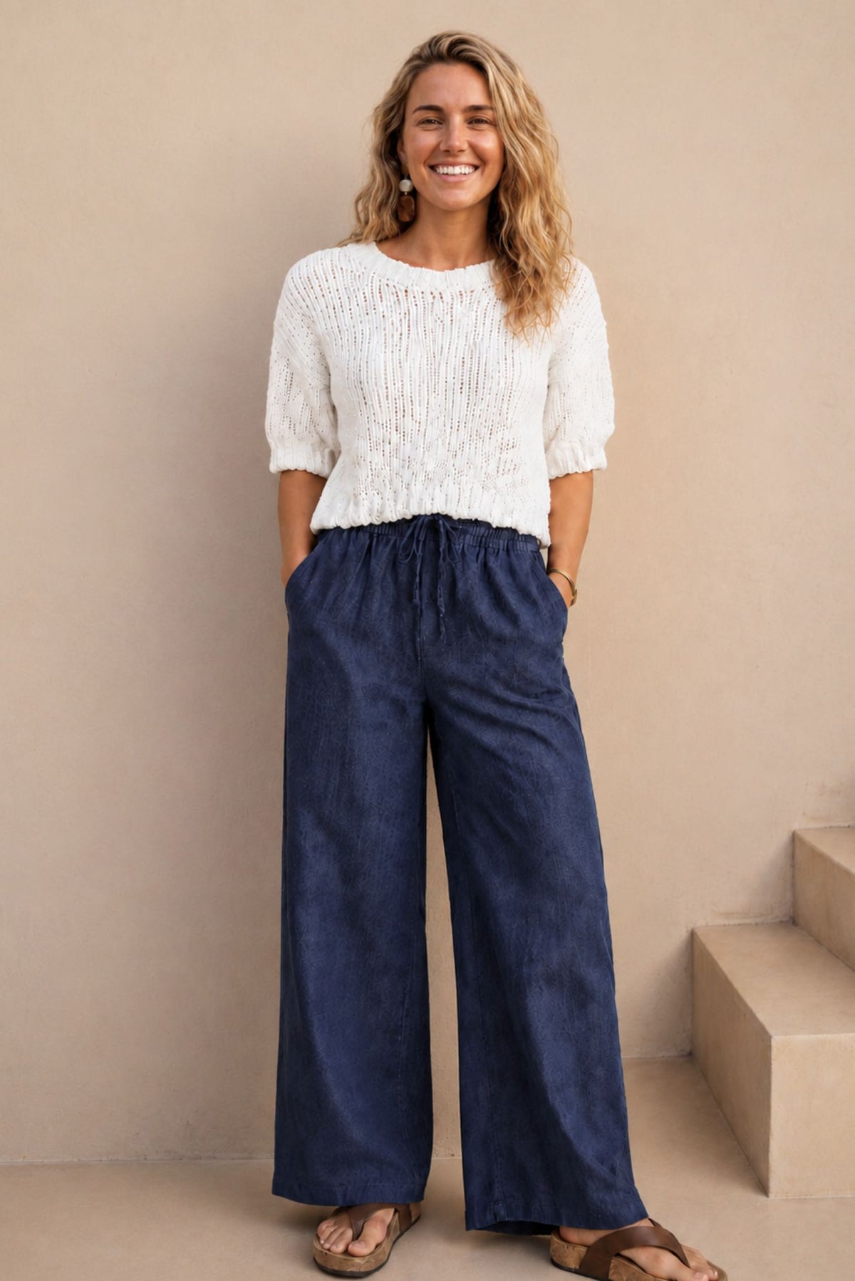 Ravello Wide Leg Linen Pant