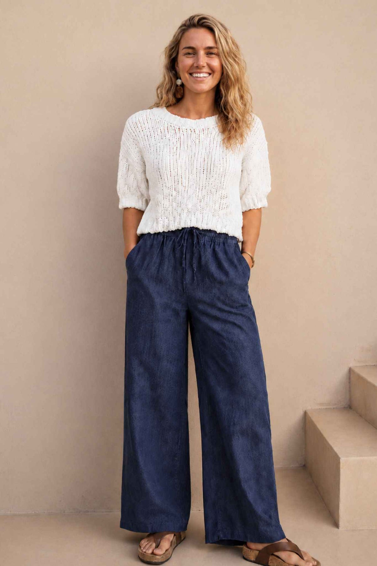 Ravello Wide Leg Linen Pant