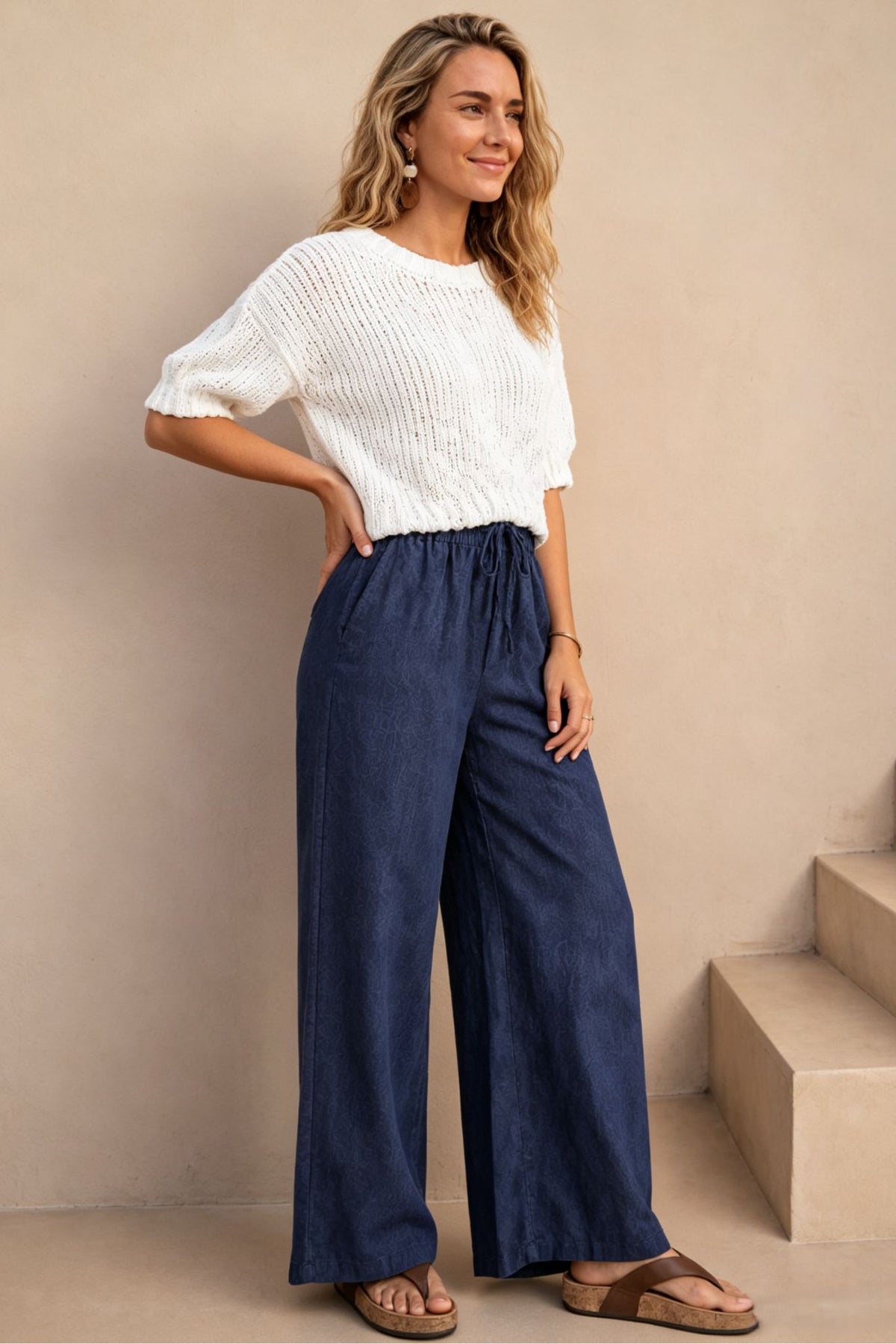 Ravello Wide Leg Linen Pant