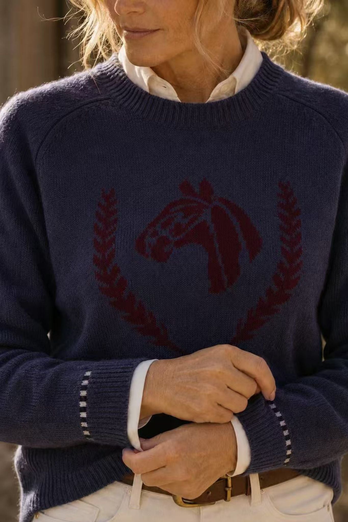 Colt Cashmere Sweater with Horse Graphic