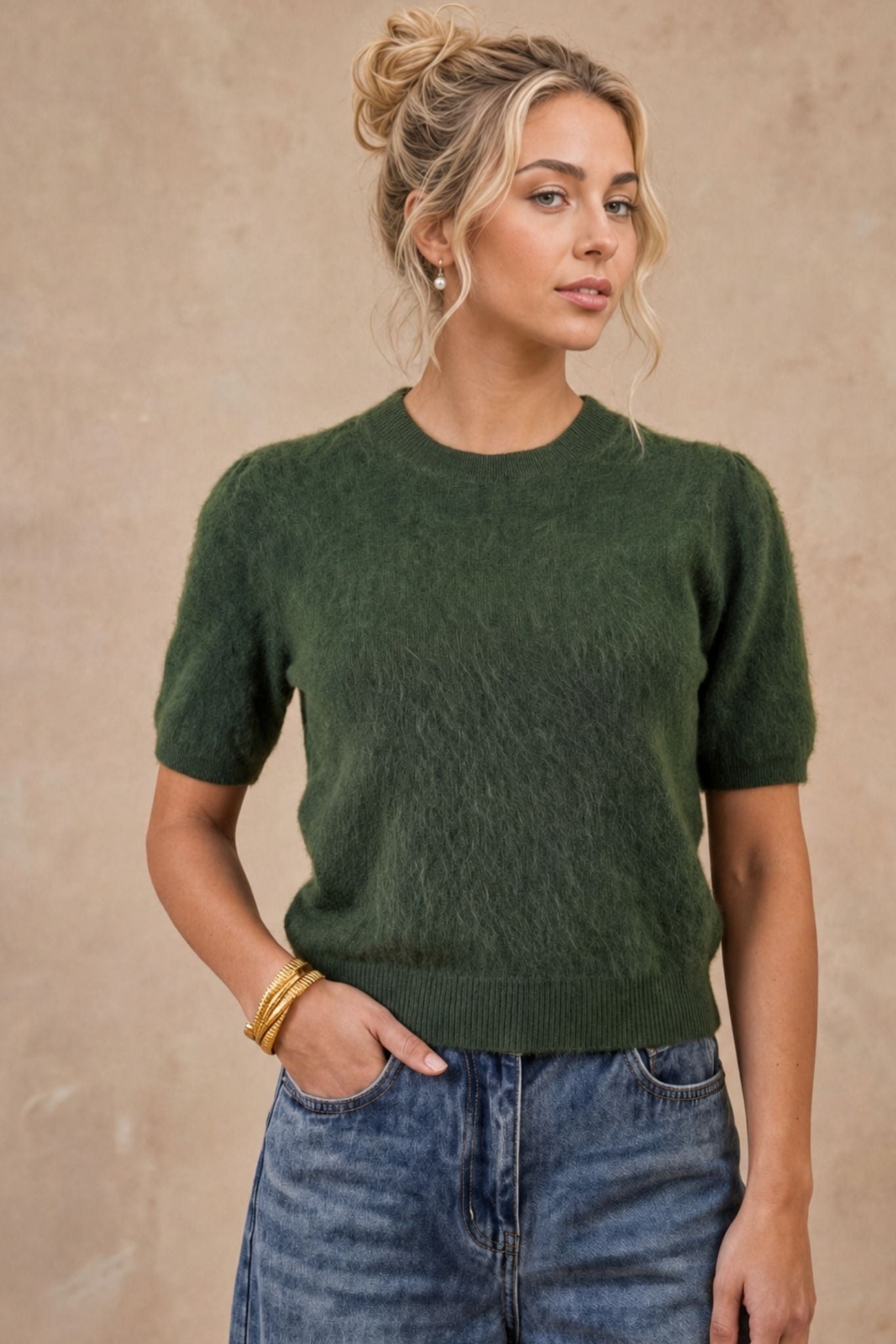 Bren Cashmere Short Sleeve Crew