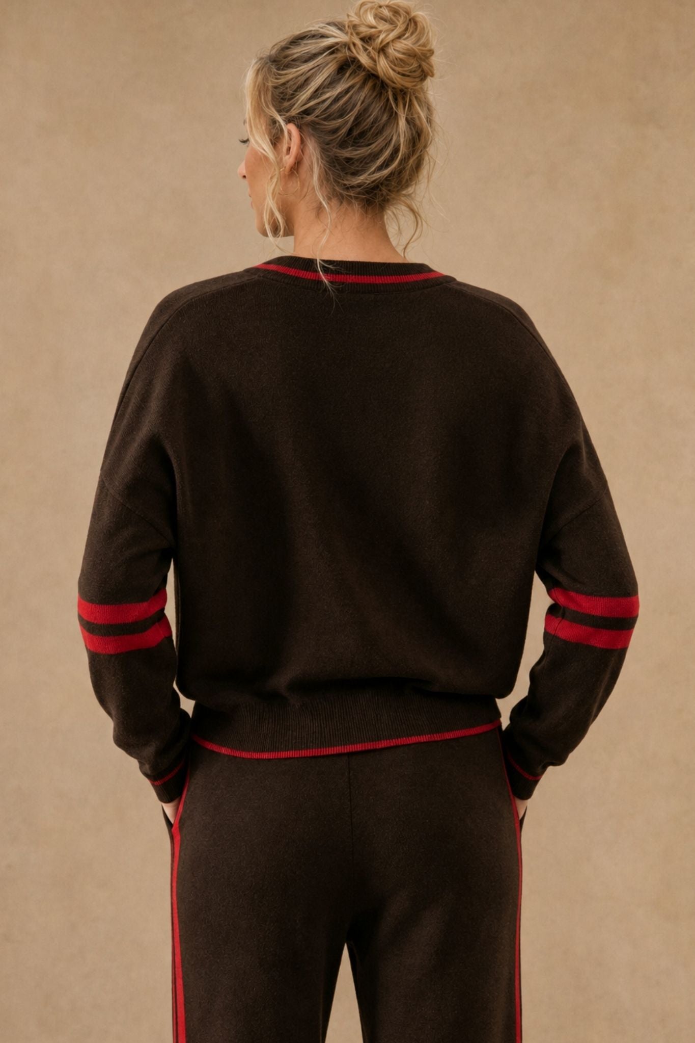 Ashley Cashmere Varsity V Neck