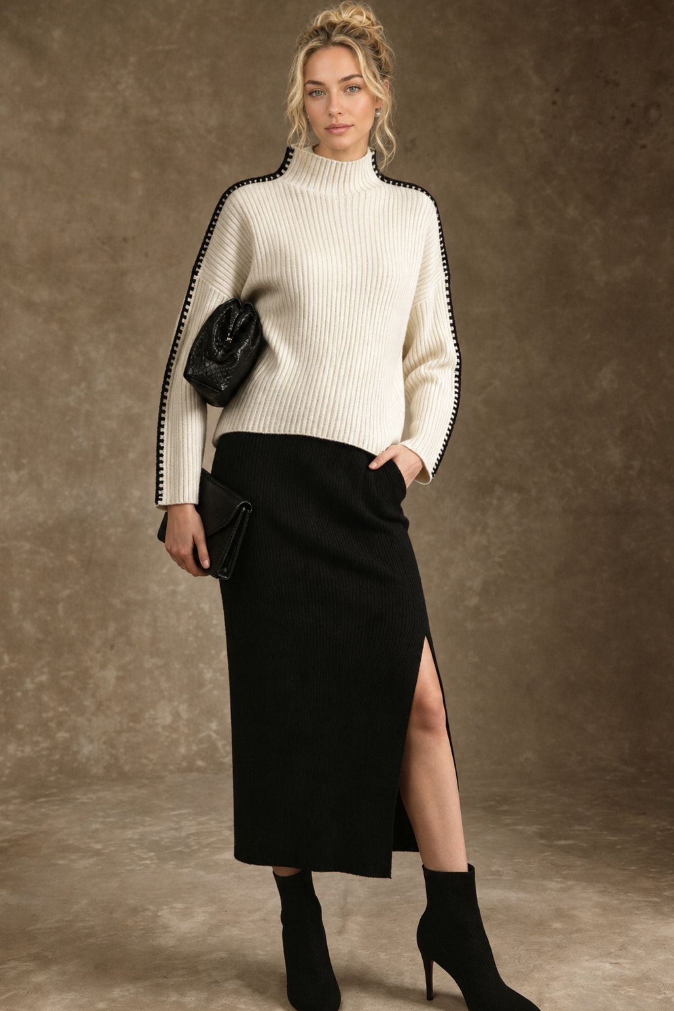 Betsi Women's Ribbed Pencil Skirt