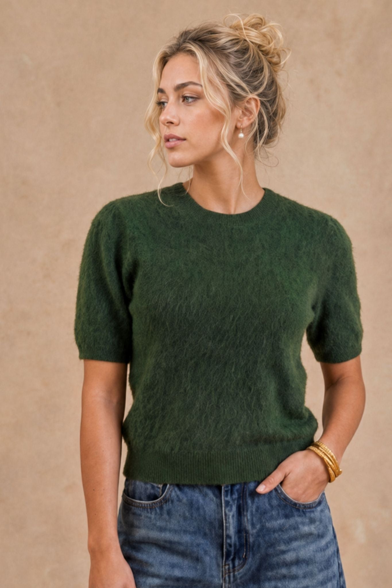 Bren Cashmere Short Sleeve Crew
