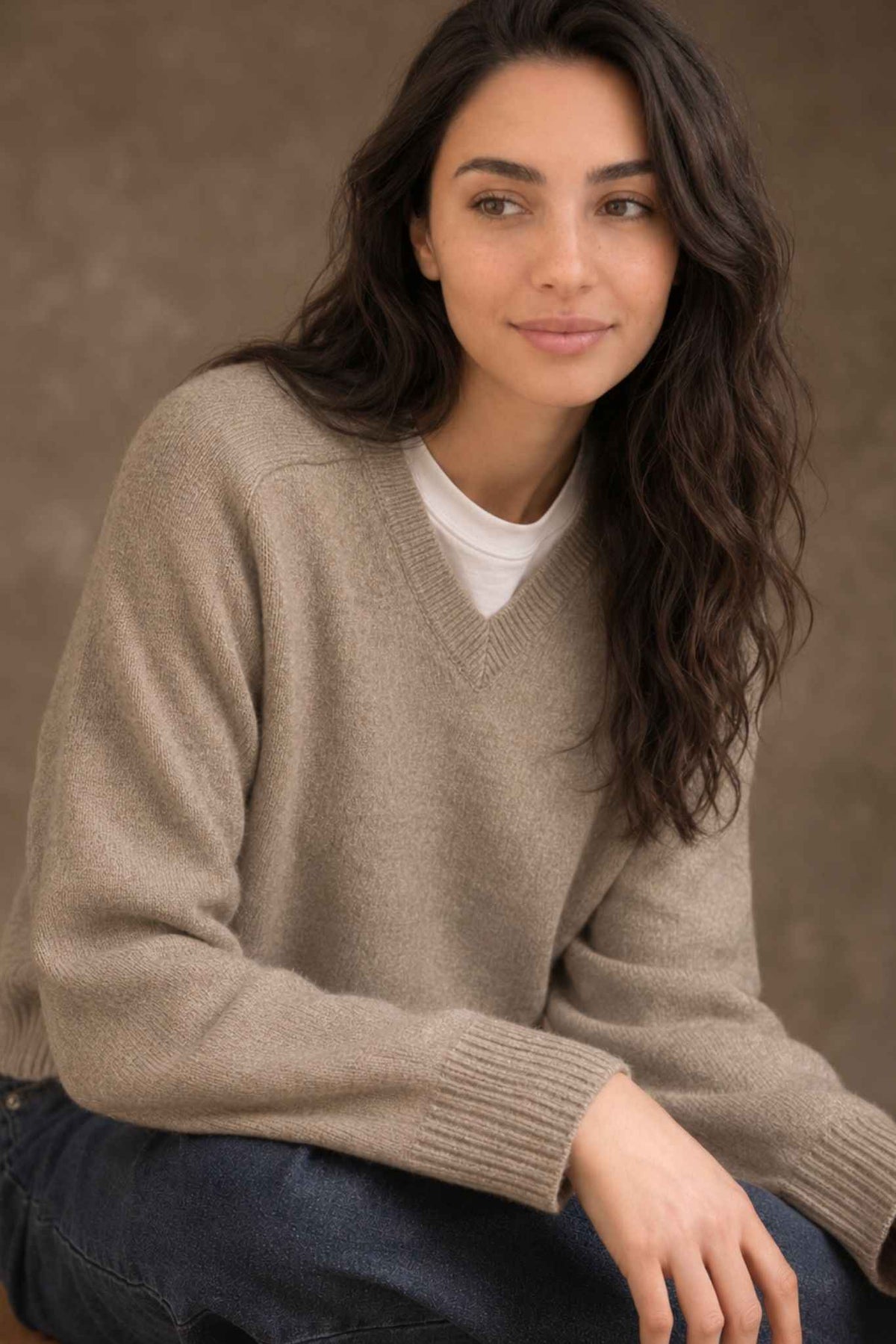 Crystal Women's Cashmere V Neck Pullover