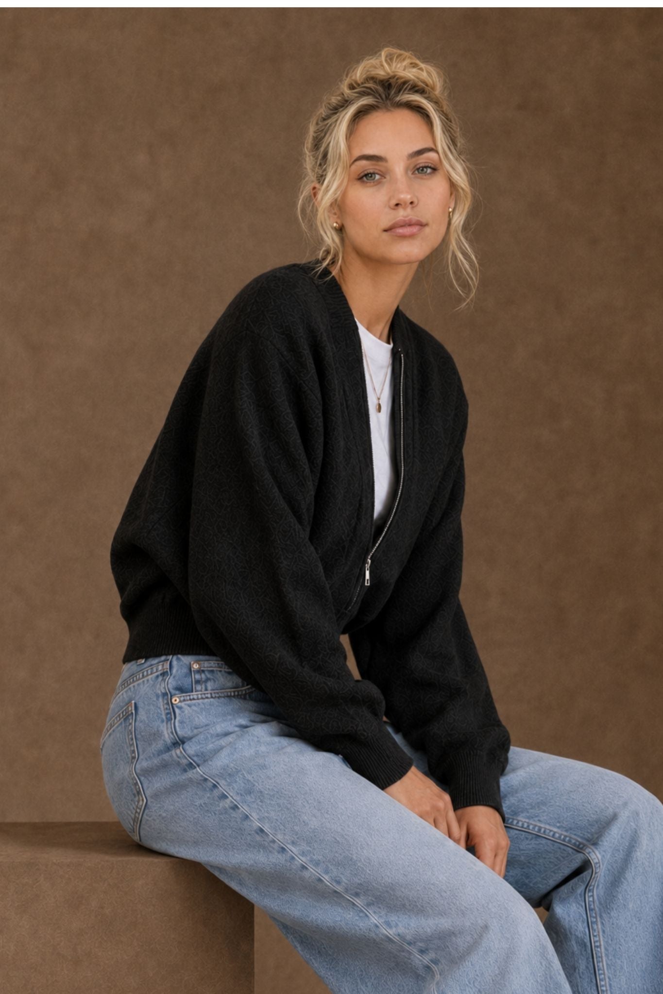 Gayle Cashmere Blend Zip Cardigan
