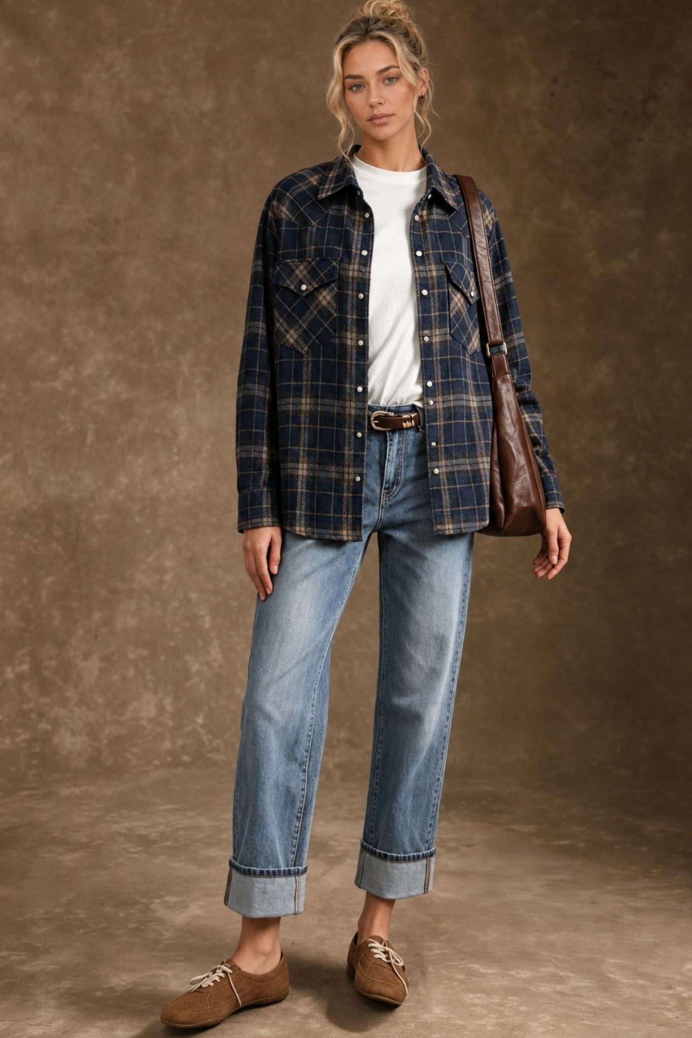 Selva Cotton Western Plaid Shirt