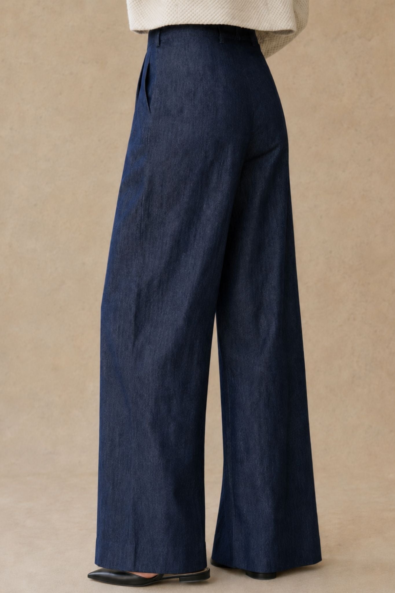 Louisa Hemp Cotton Pleated Wide Leg Pant