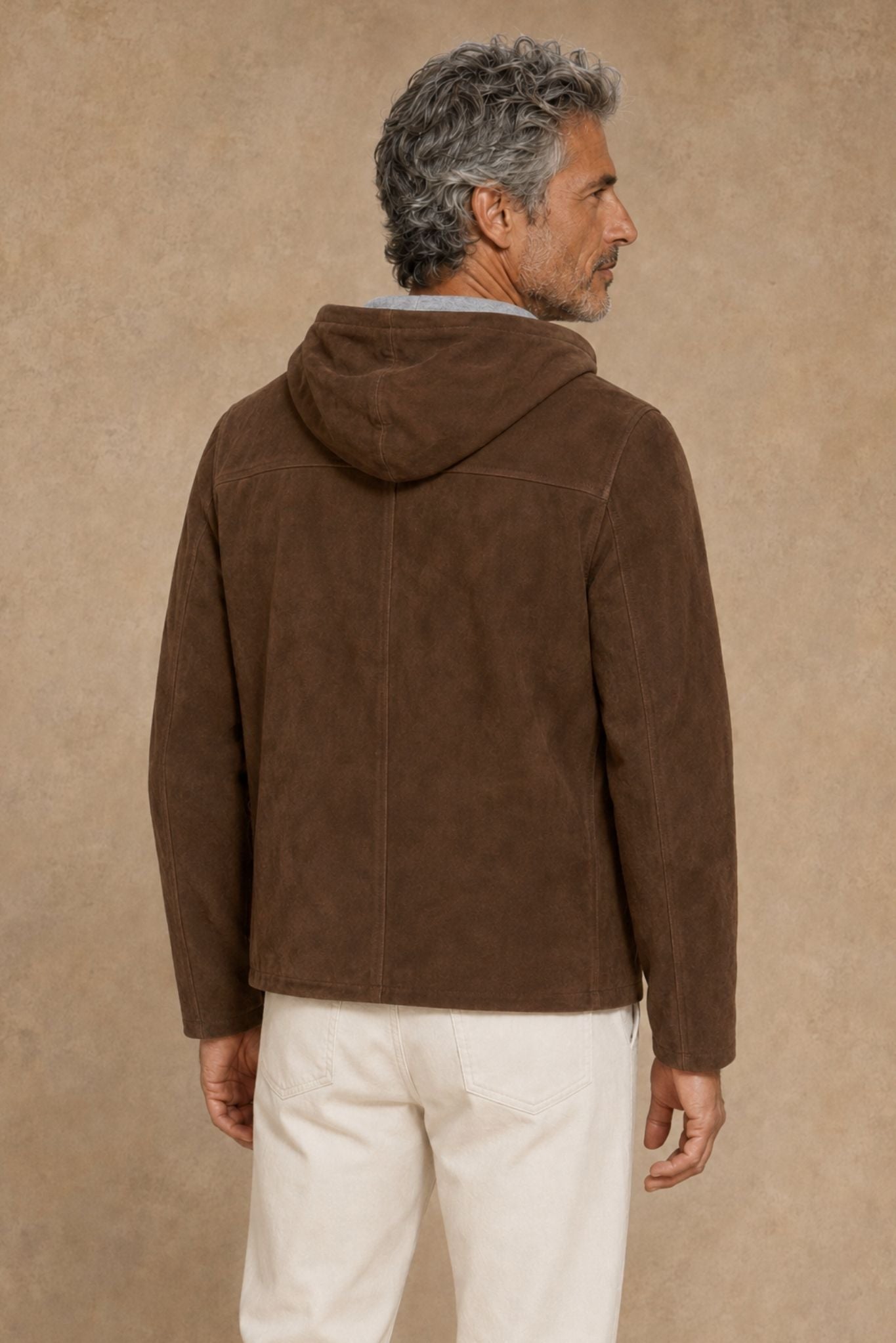 Motti Men's Reversible Suede/Wool Hoodie Jackiet