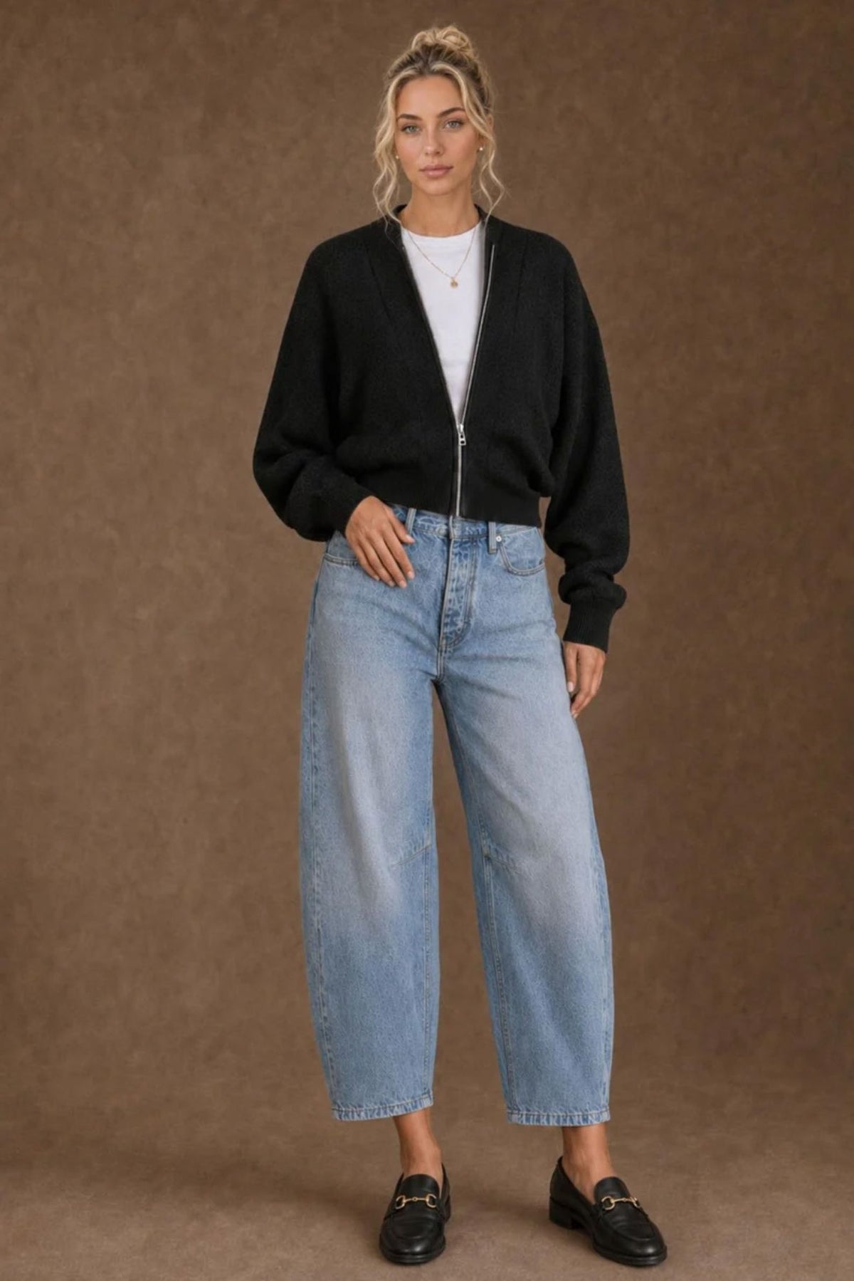 Gayle Cashmere Blend Zip Cardigan