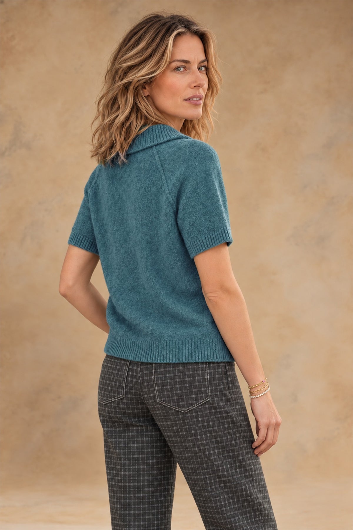 Jordana Cashmere Short Sleeve Polo