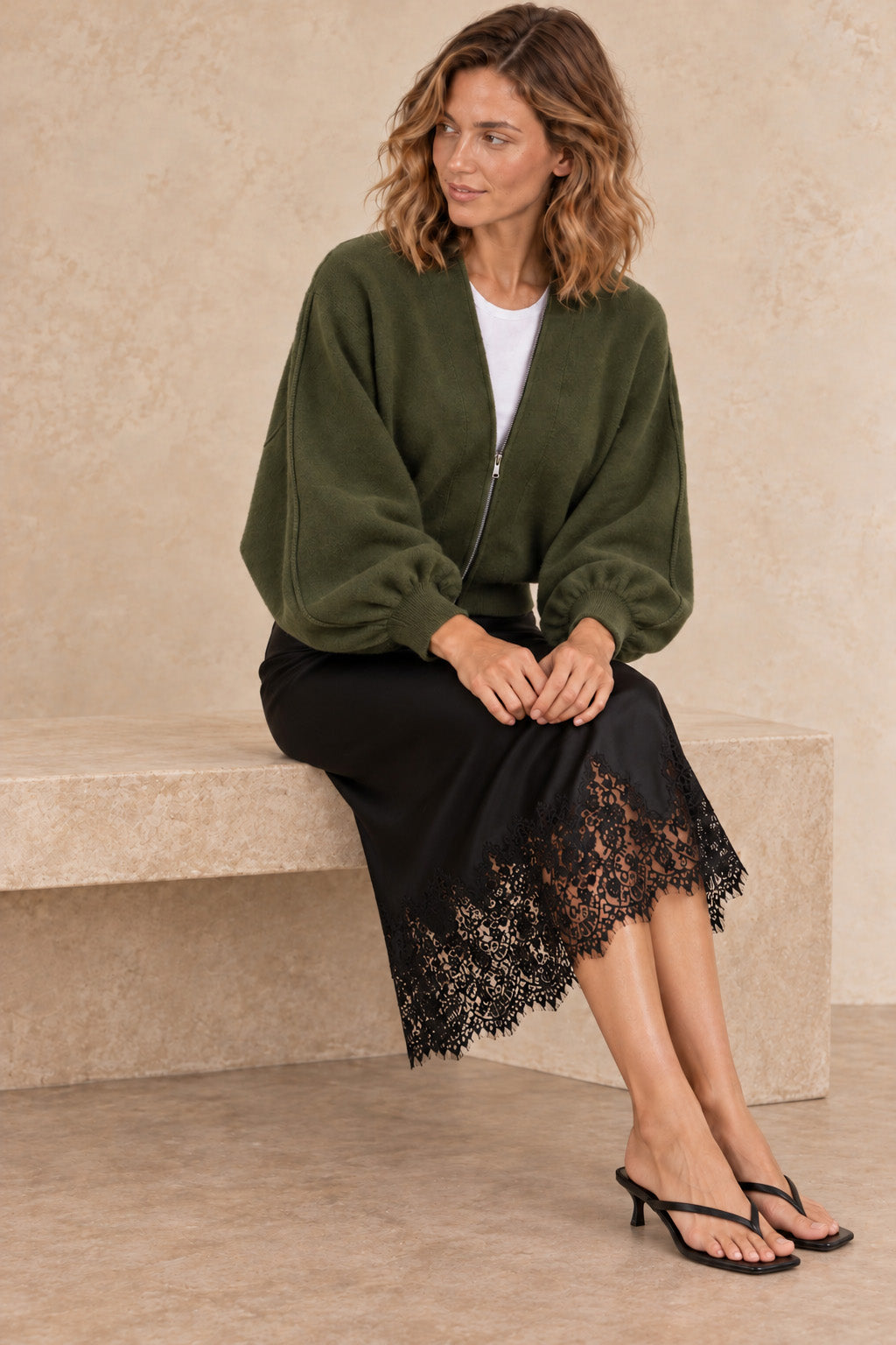 Gayle Cashmere Blend Zip Cardigan