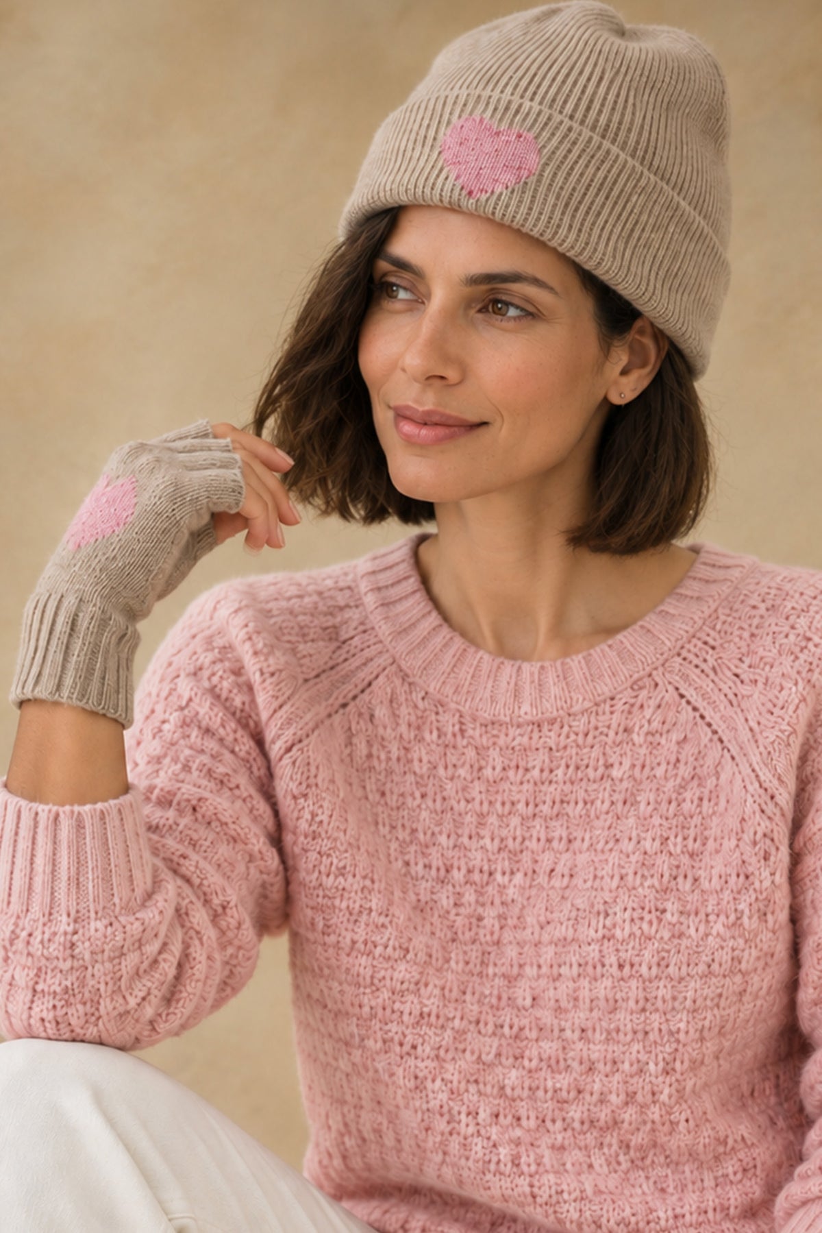 Scarlett Cashmere Heart Beanie