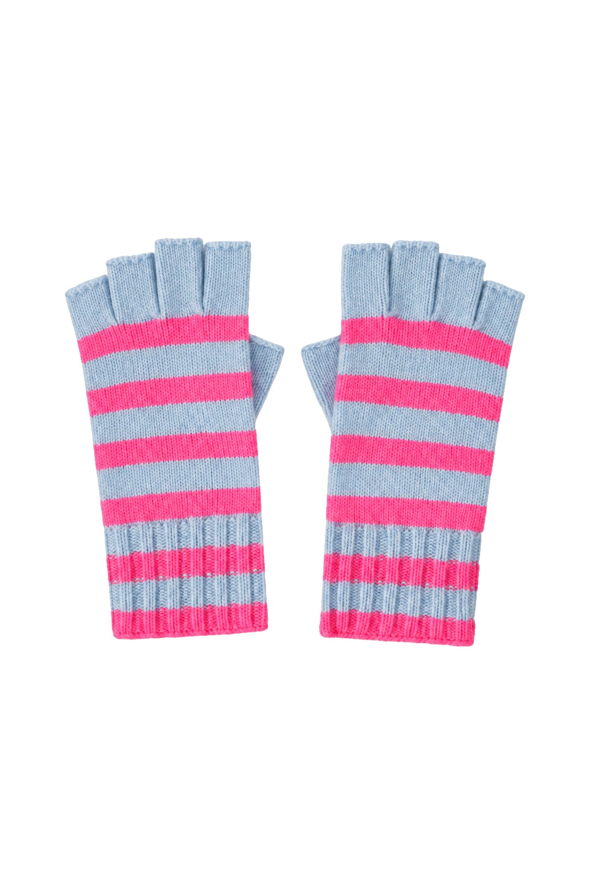 Elsa Gloves Cashmere Striped Fingerless Gloves
