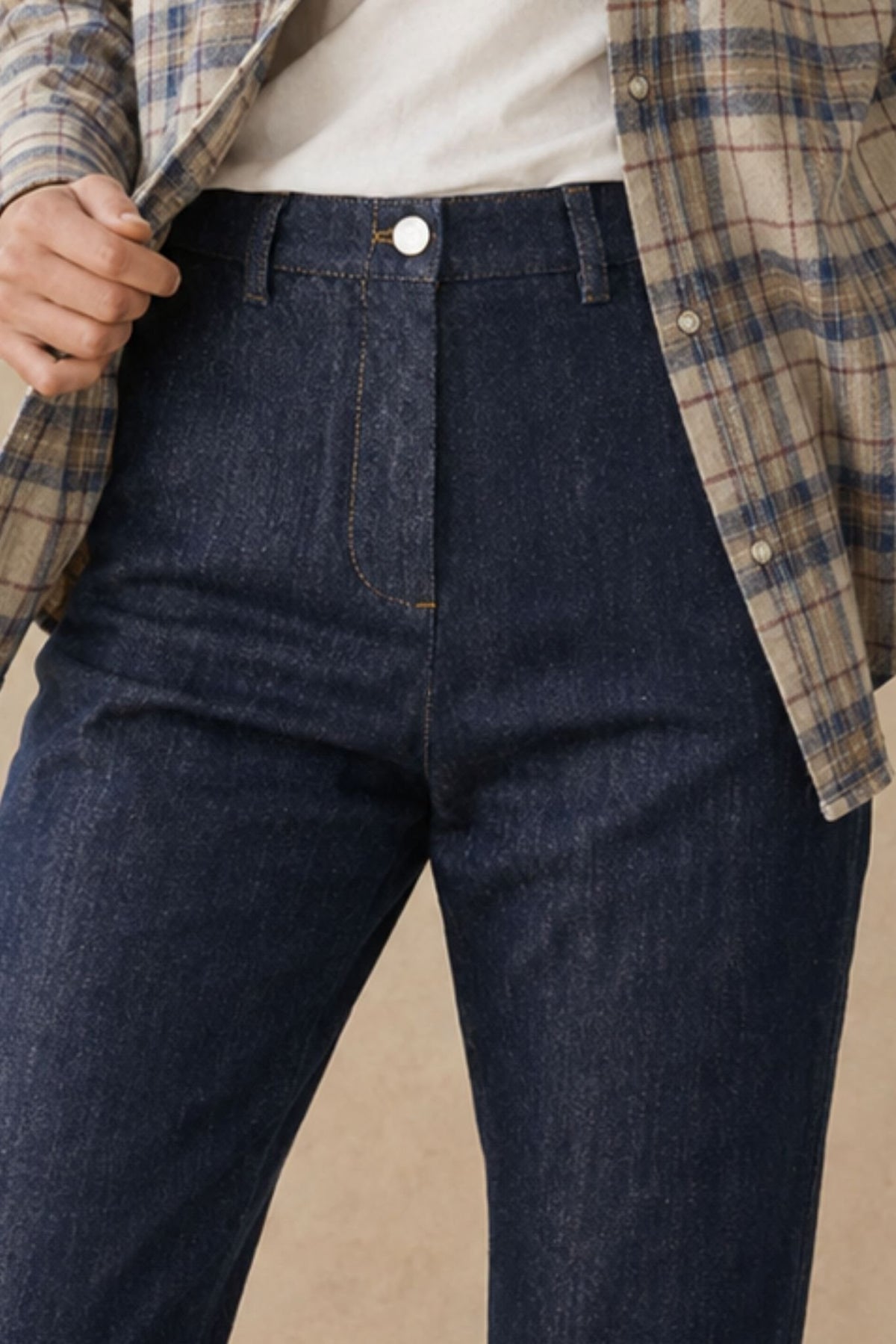 Jodi Cotton / Hemp Silk Cotton Tapered Cuffed Denim Pant