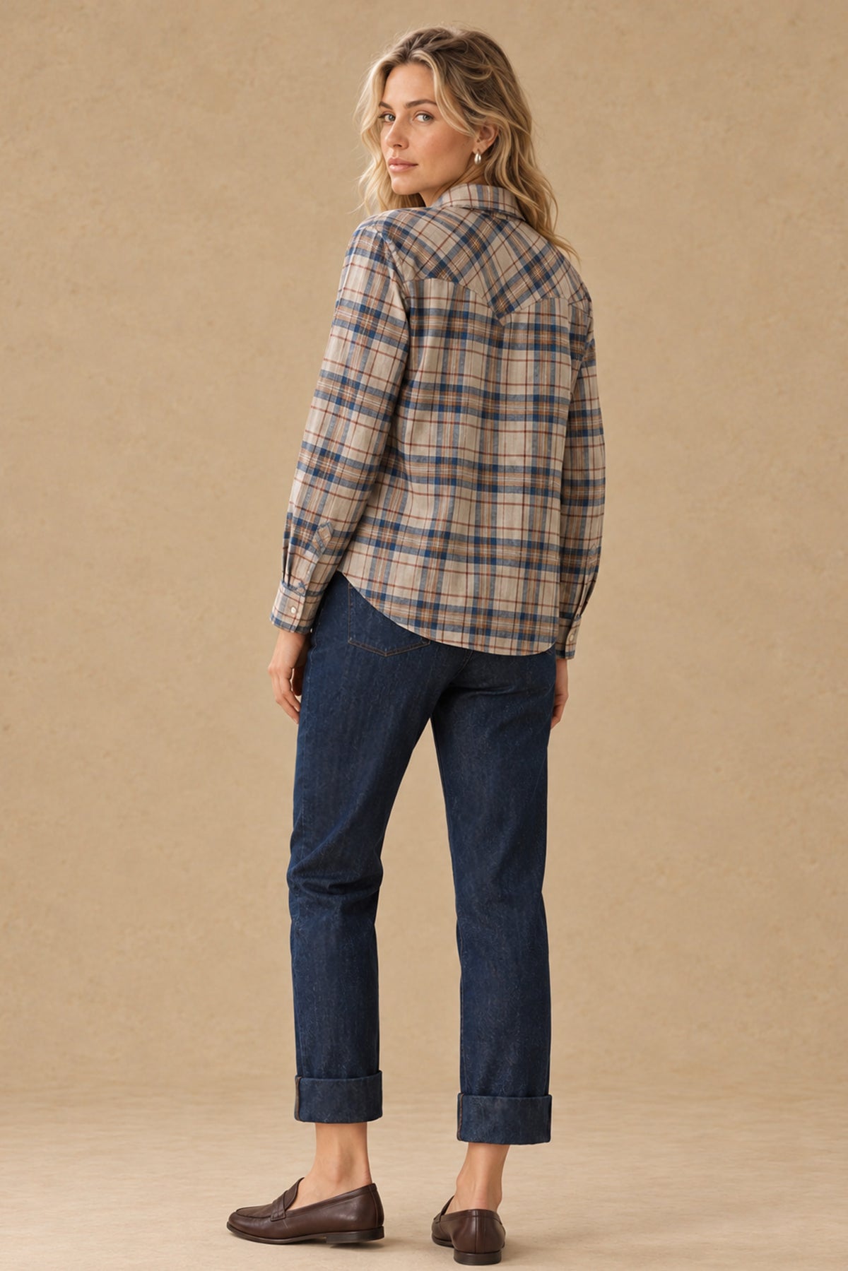 Jodi Cotton / Hemp Silk Cotton Tapered Cuffed Denim Pant
