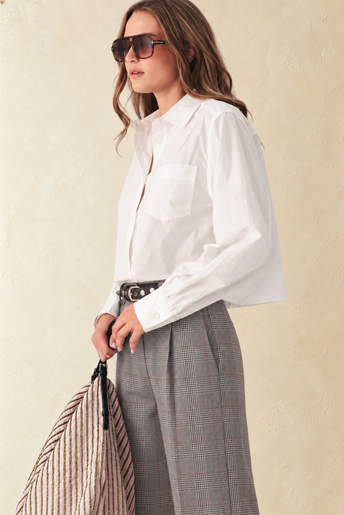 Ashlyn Cropped Boxy Cotton Shirt