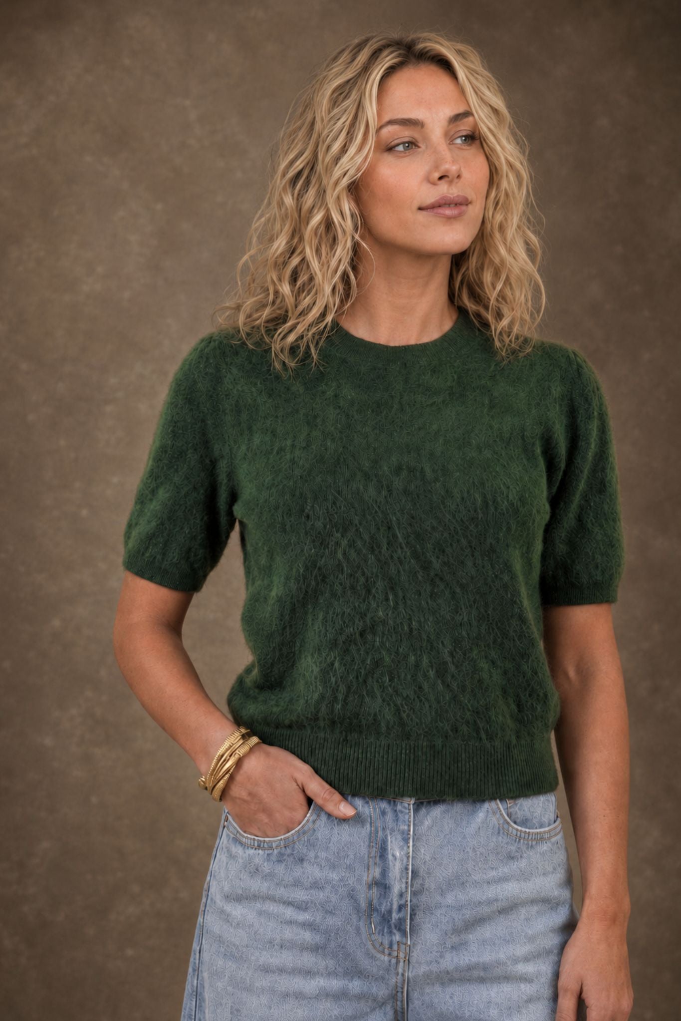 Bren Cashmere Short Sleeve Crew