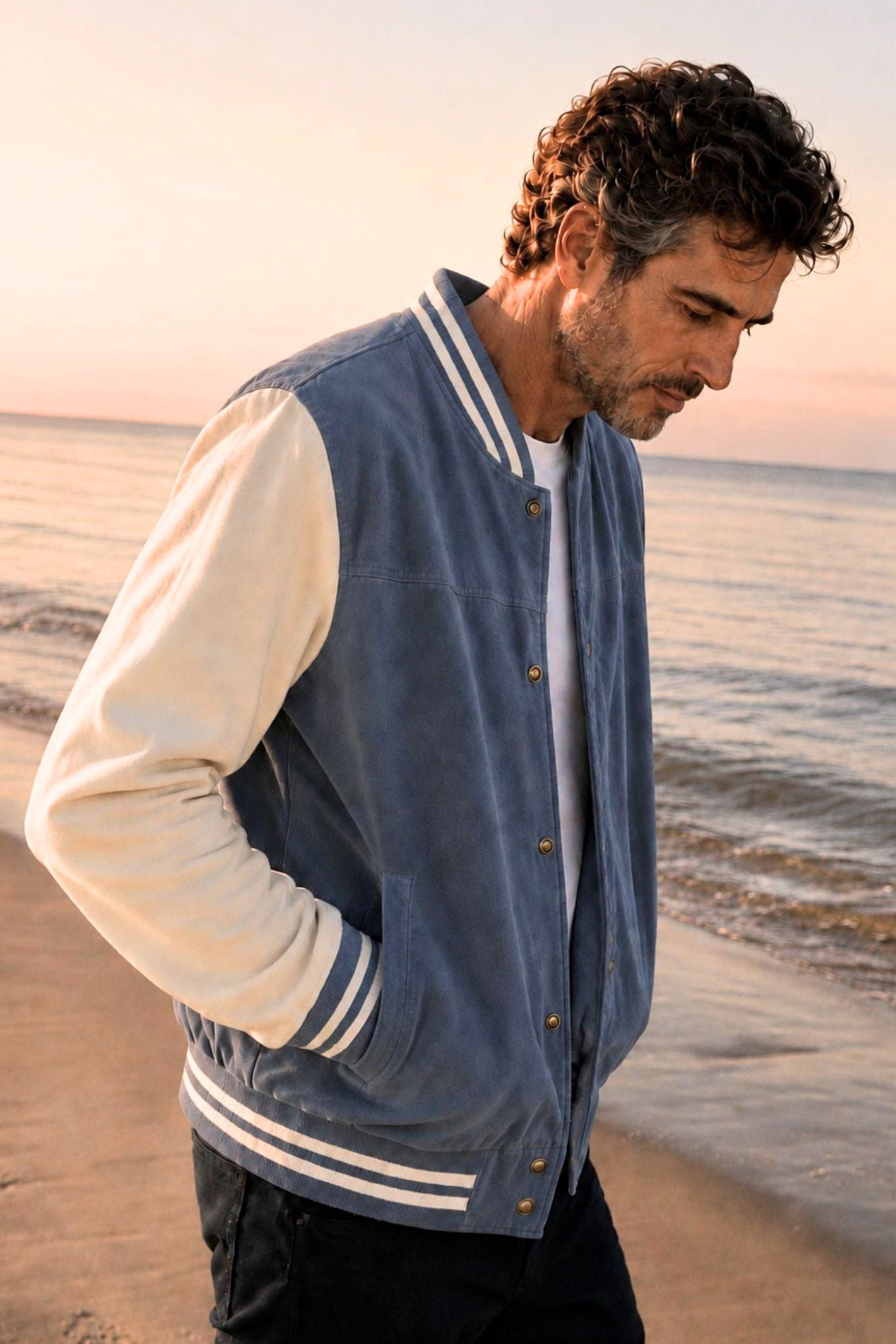 Carlo Men's Suede Varsity Bomber Jacket