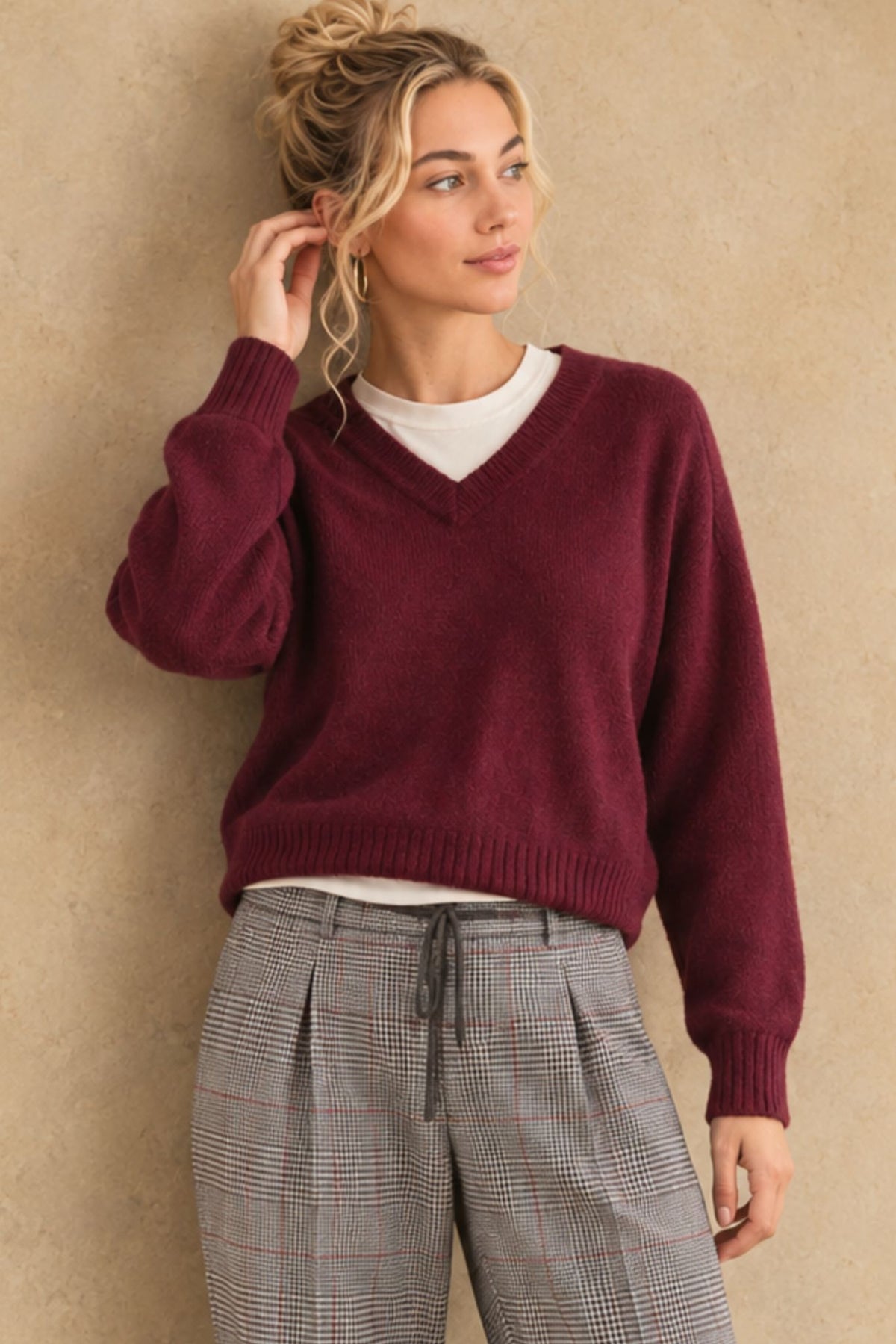 Crystal Women's Cashmere V Neck Pullover