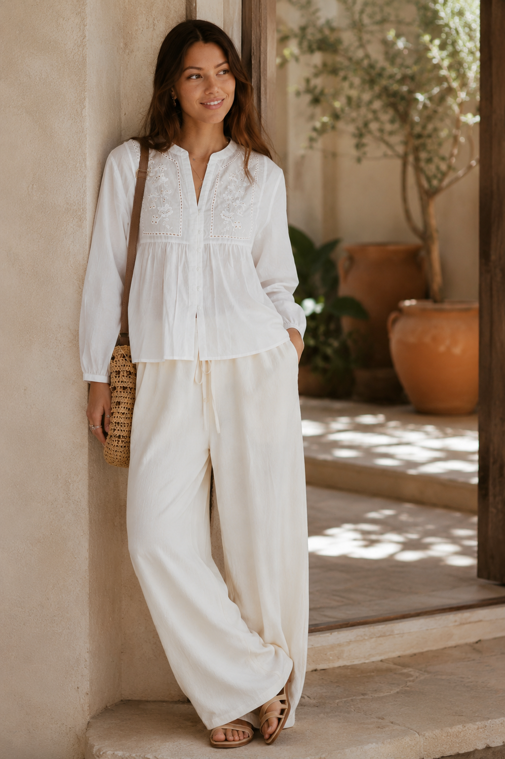 Marlee Long Sleeve Embroidered Blouse
