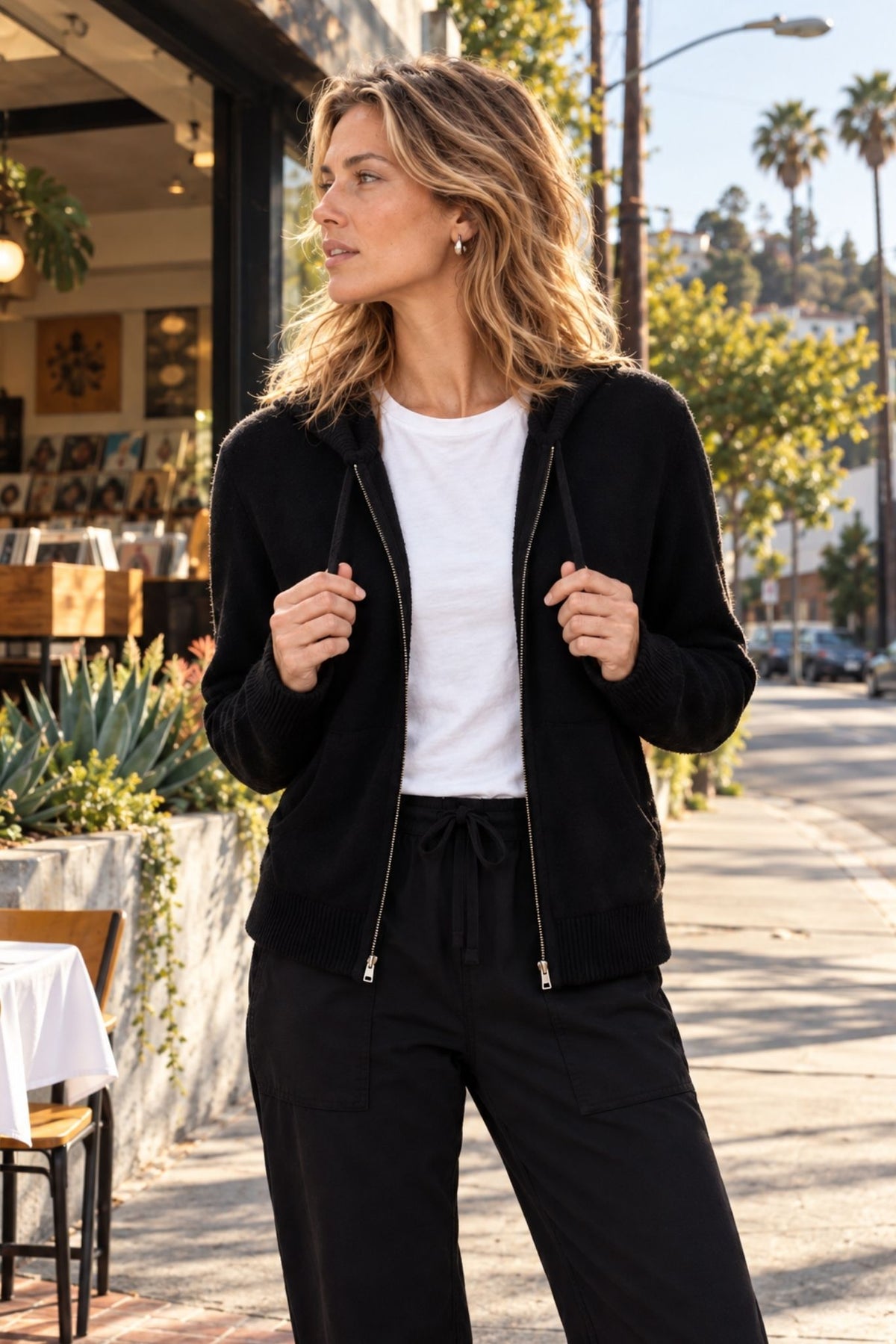 Elora Cashmere Zip Hoodie