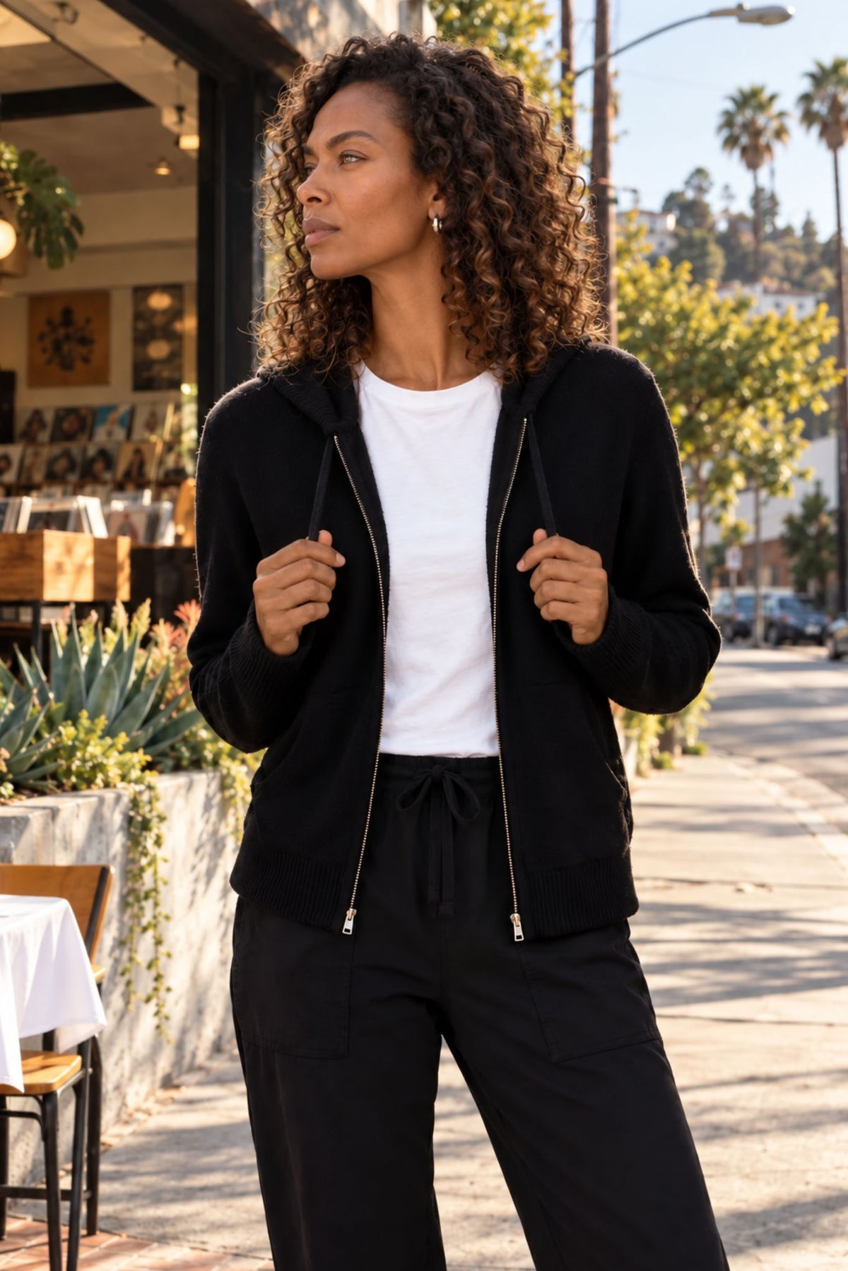Elora Cashmere Zip Hoodie