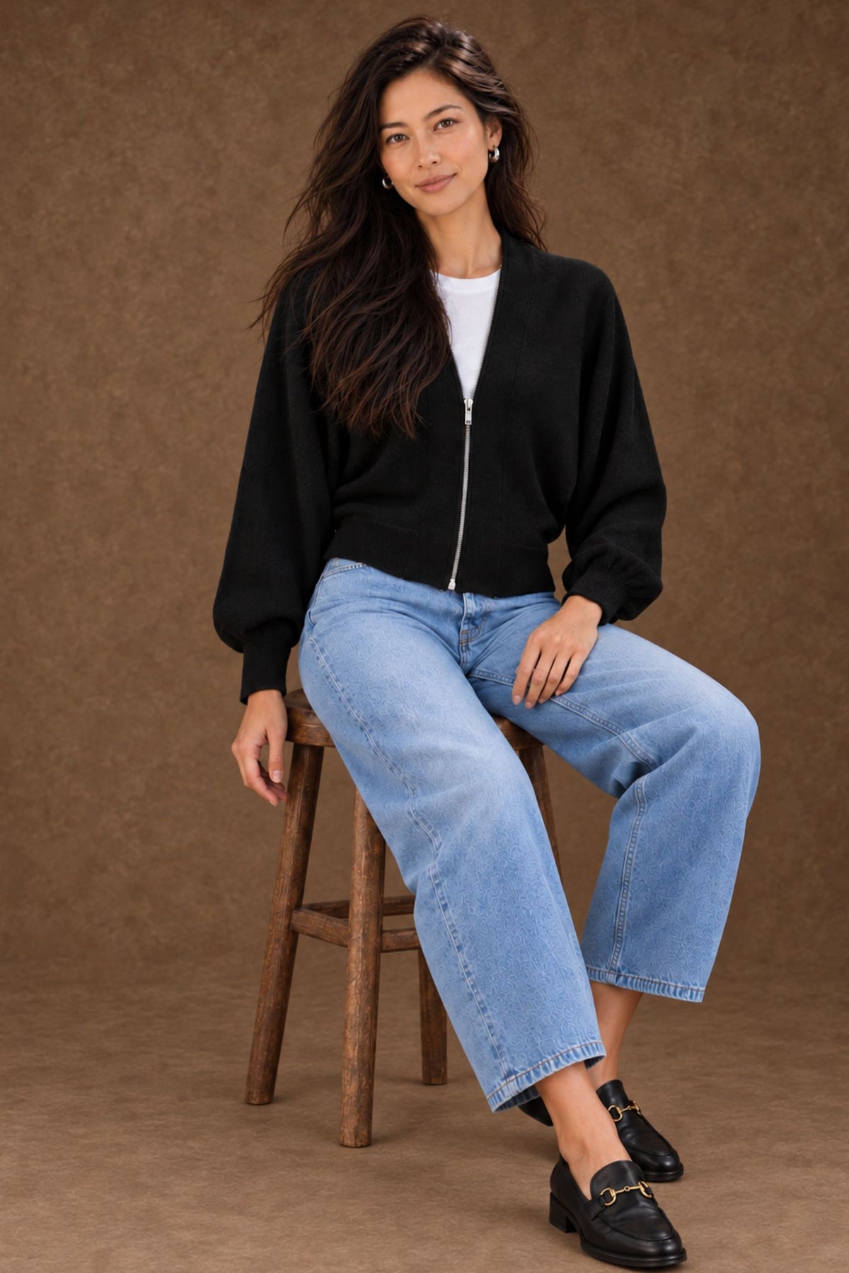 Gayle Cashmere Blend Zip Cardigan