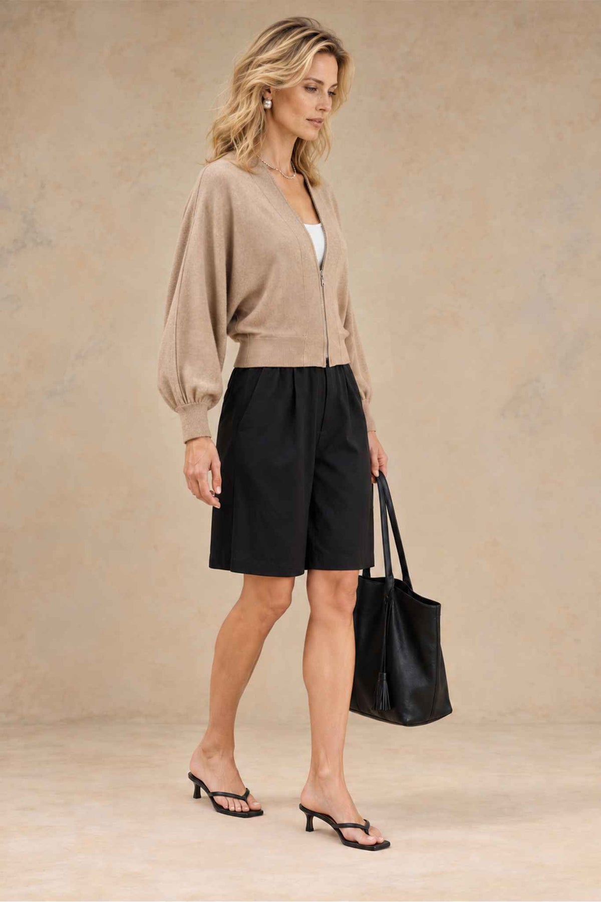 Gayle Cashmere Blend Zip Cardigan