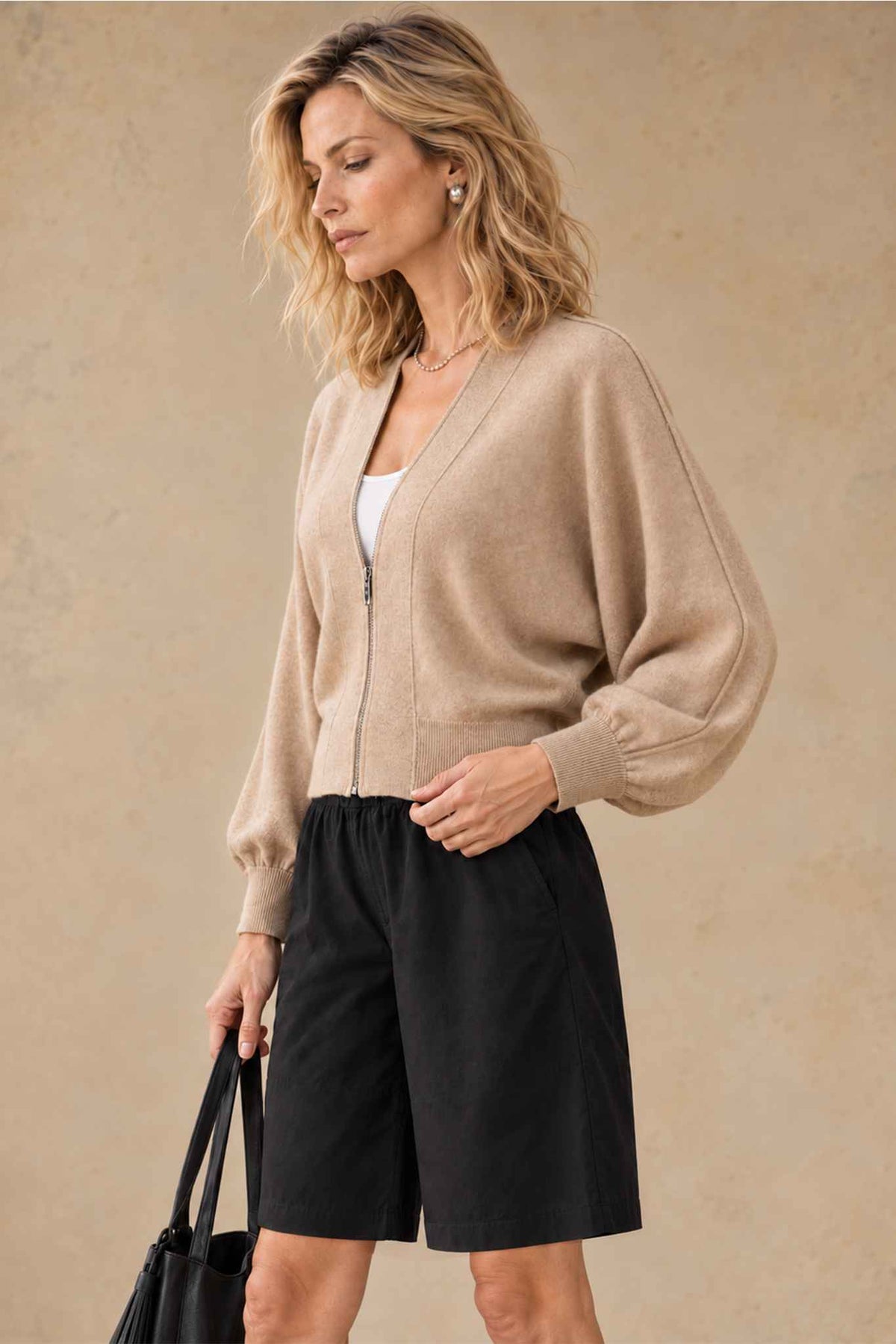 Gayle Cashmere Blend Zip Cardigan