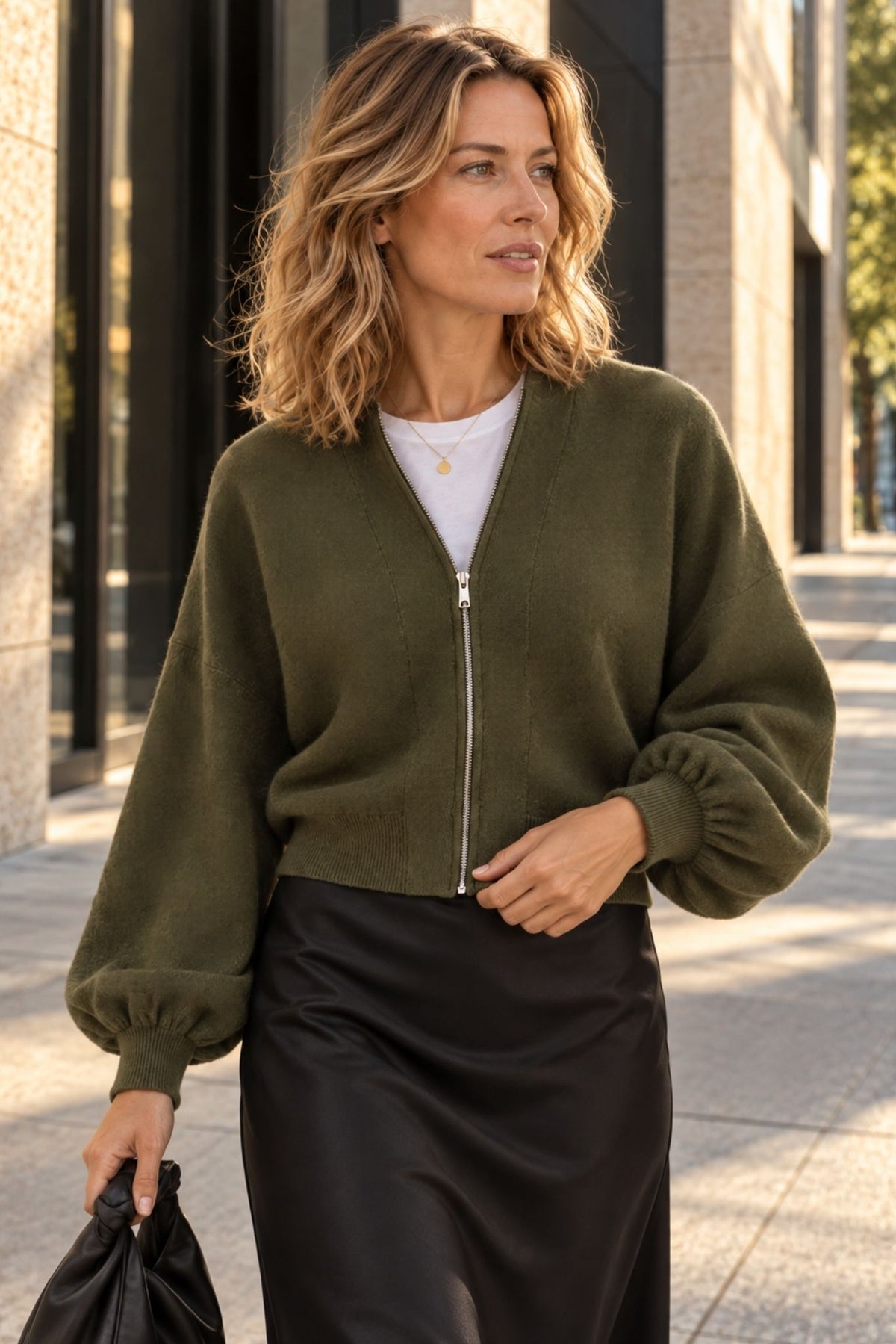 Gayle Cashmere Blend Zip Cardigan