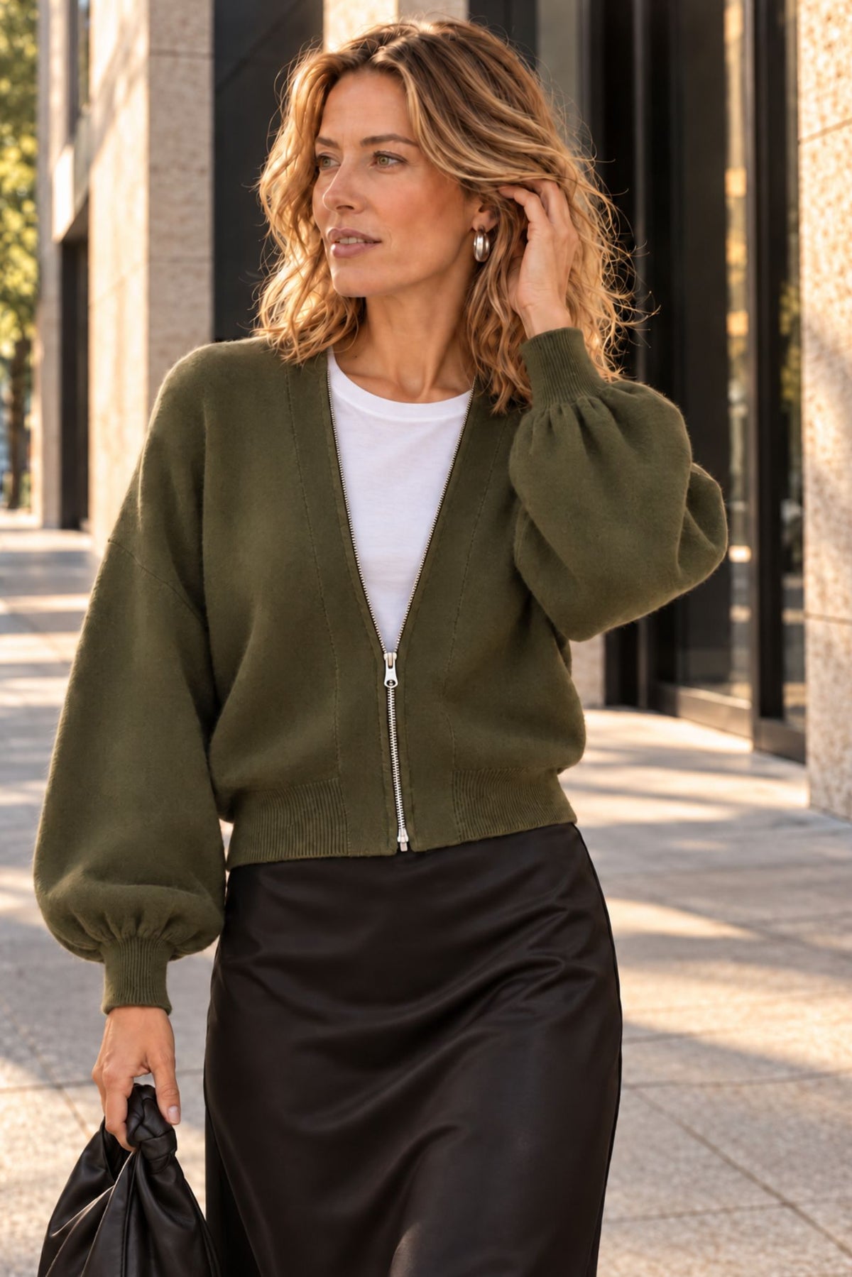 Gayle Cashmere Blend Zip Cardigan