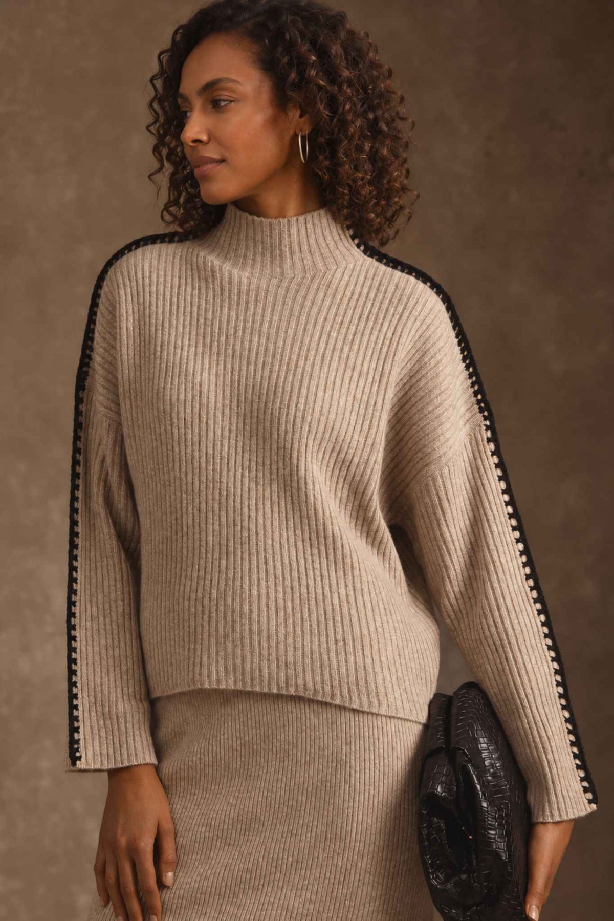 Mochi Mockneck With Whip Stitch Detail