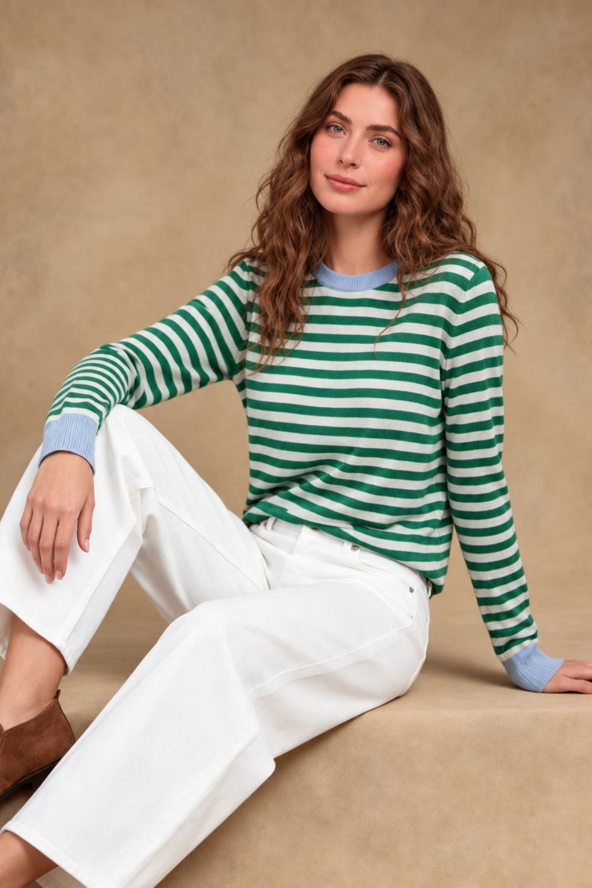 Suzette Cashmere Striped Crew