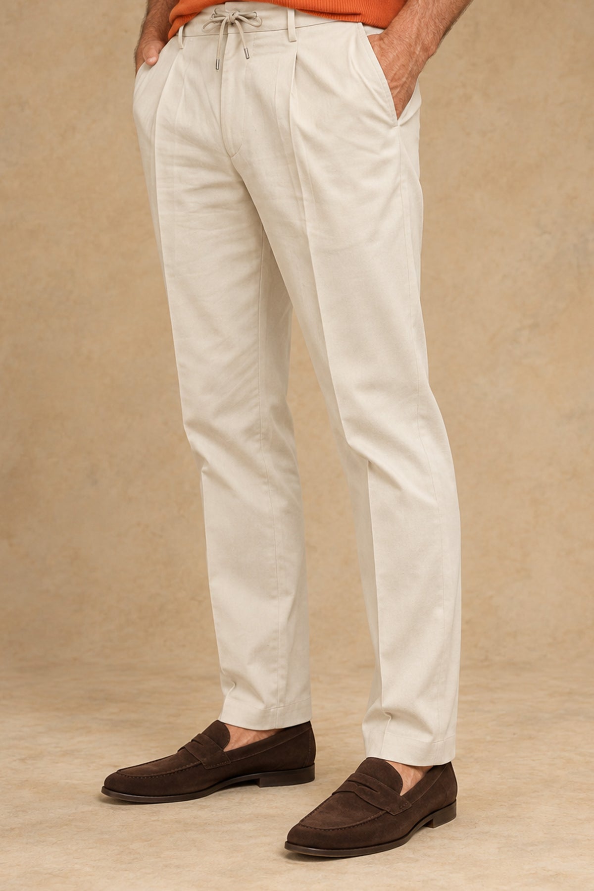 Alfred 2941 Men's Cotton Single Pleat Tapered Fit Pant