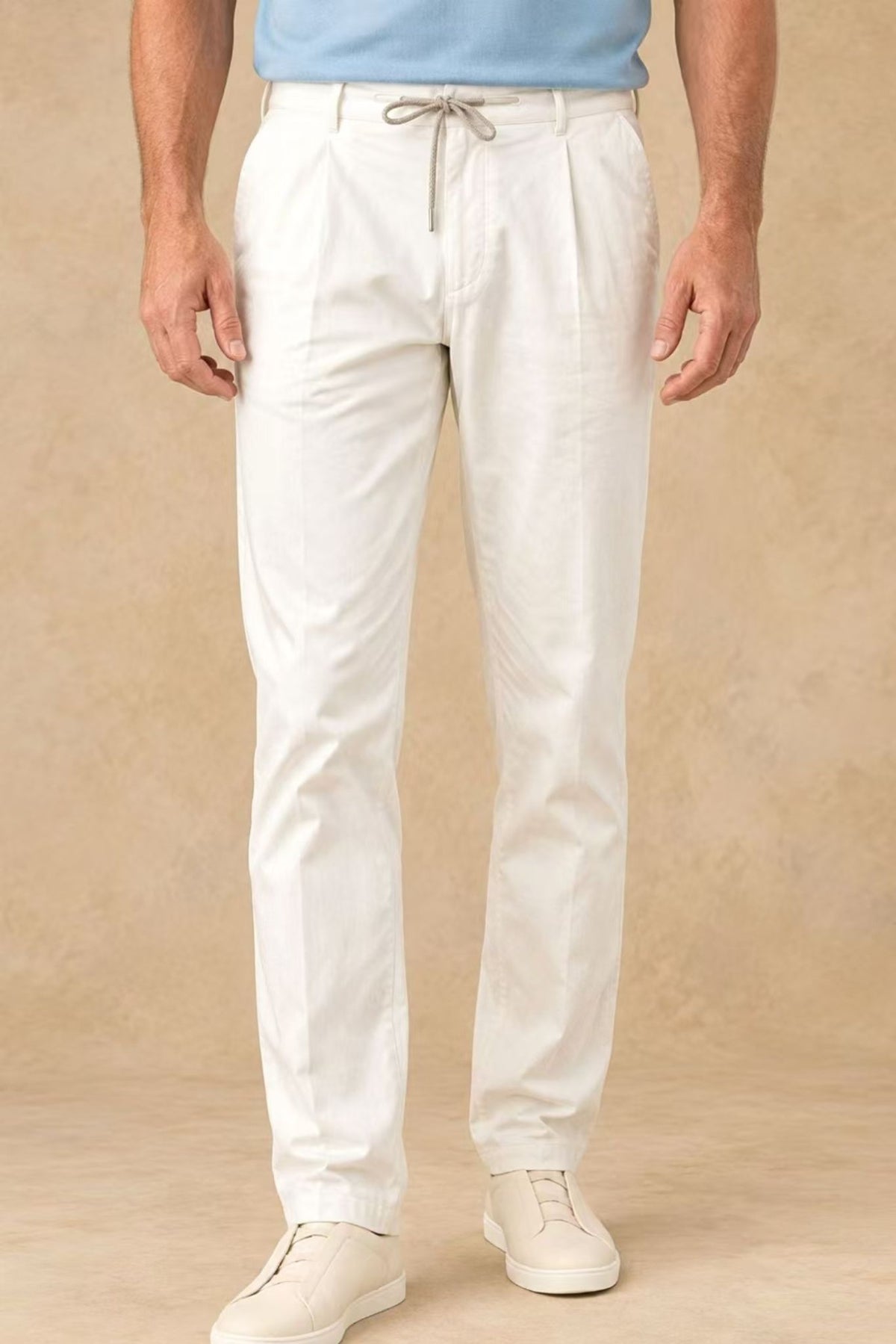 New Alfred 2983 Men's Cotton Single Pleat Tapered Fit Pant