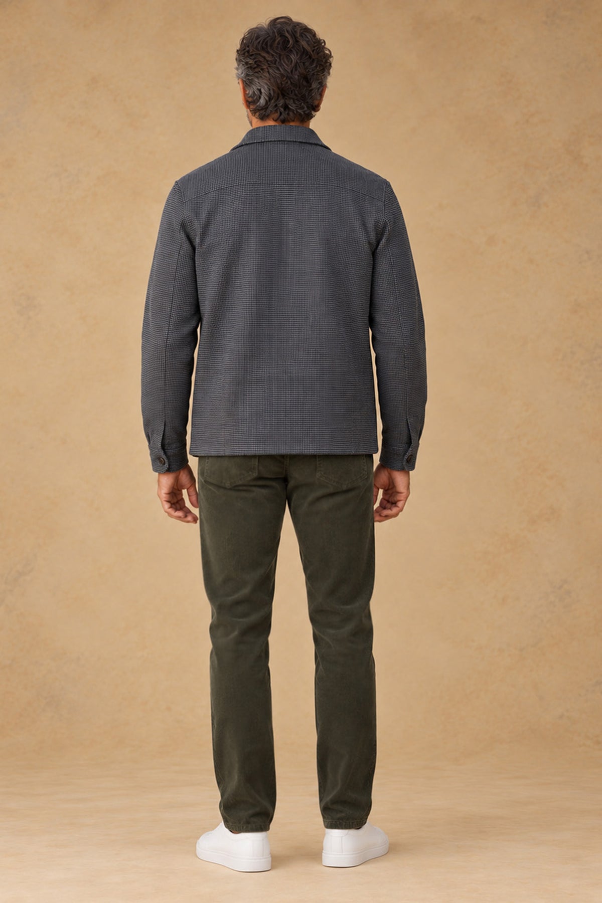 Aspen 10017 Vallorani Men's Wool overshirt Grey Houndstooth
