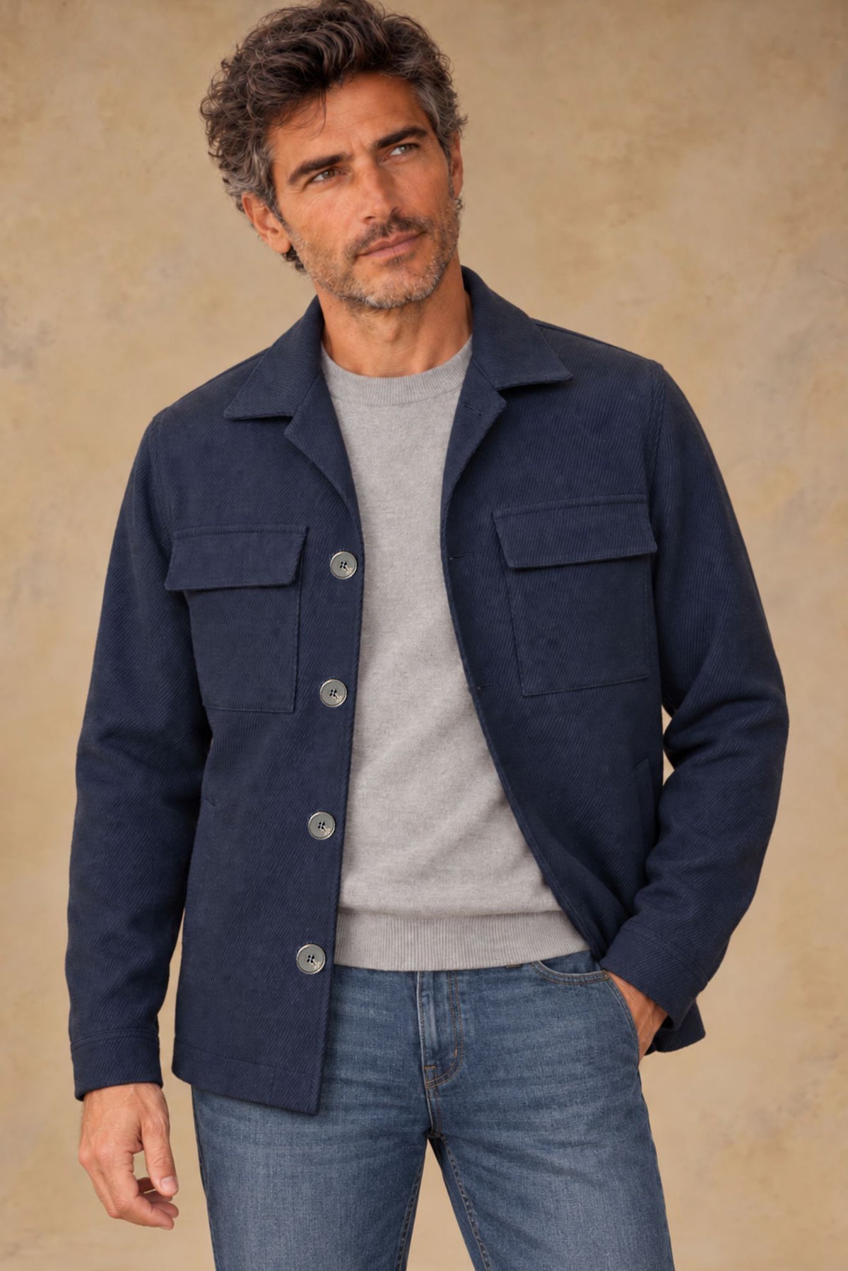 Aspen 12179 Vallorani Men's Wool overshirt Blue
