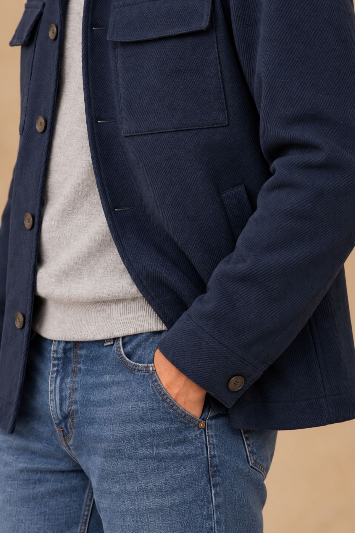 Aspen 12179 Vallorani Men's Wool overshirt Blue